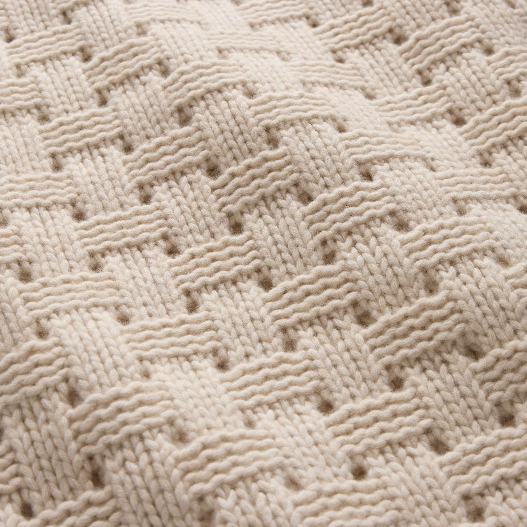 2 Tone Basket Weave Blanket - Chalk/Eco Alabaster - Image 6