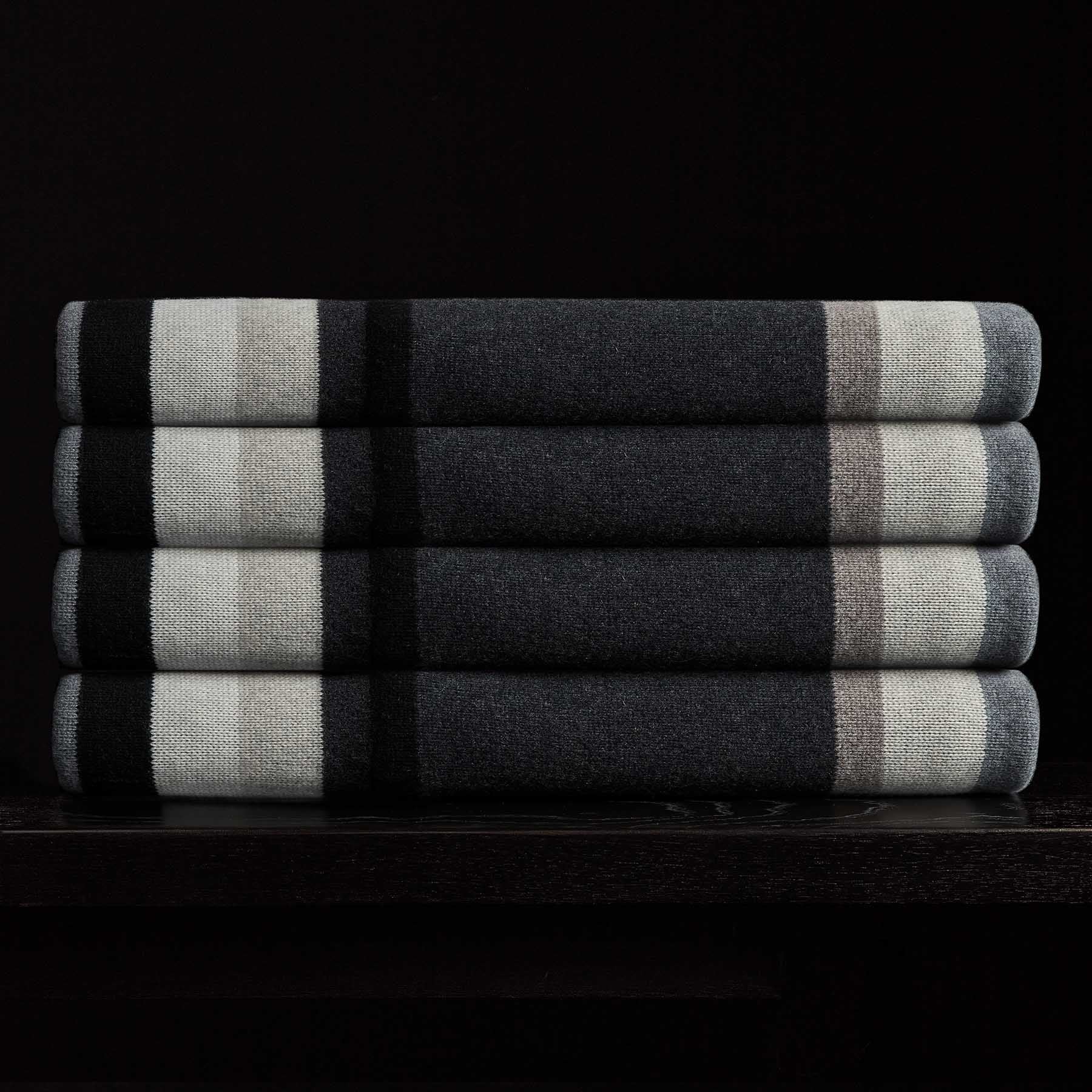 Baja Graded Striped Blanket - Charcoal Stripe - Image 3