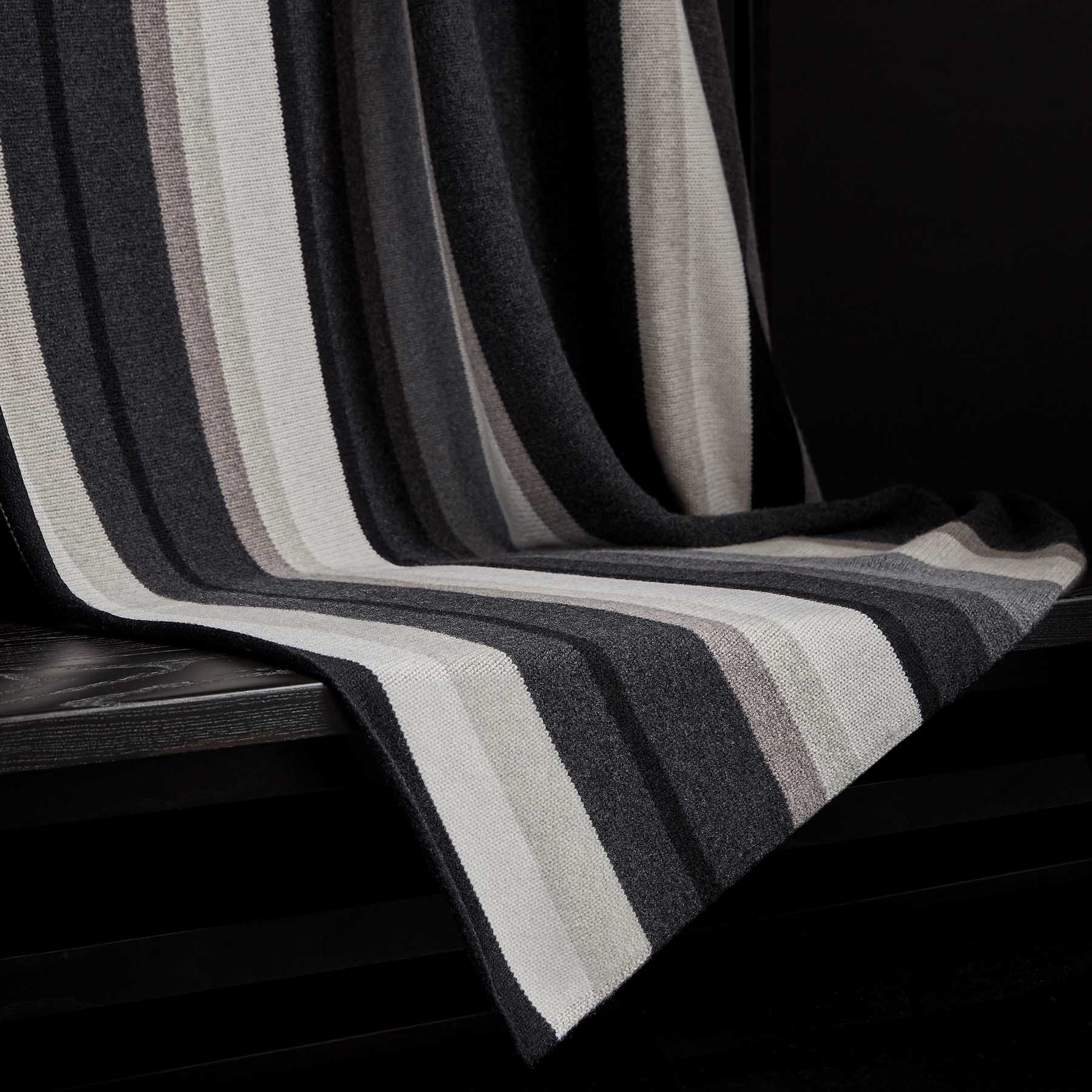 Baja Graded Striped Blanket - Charcoal Stripe - Image 4