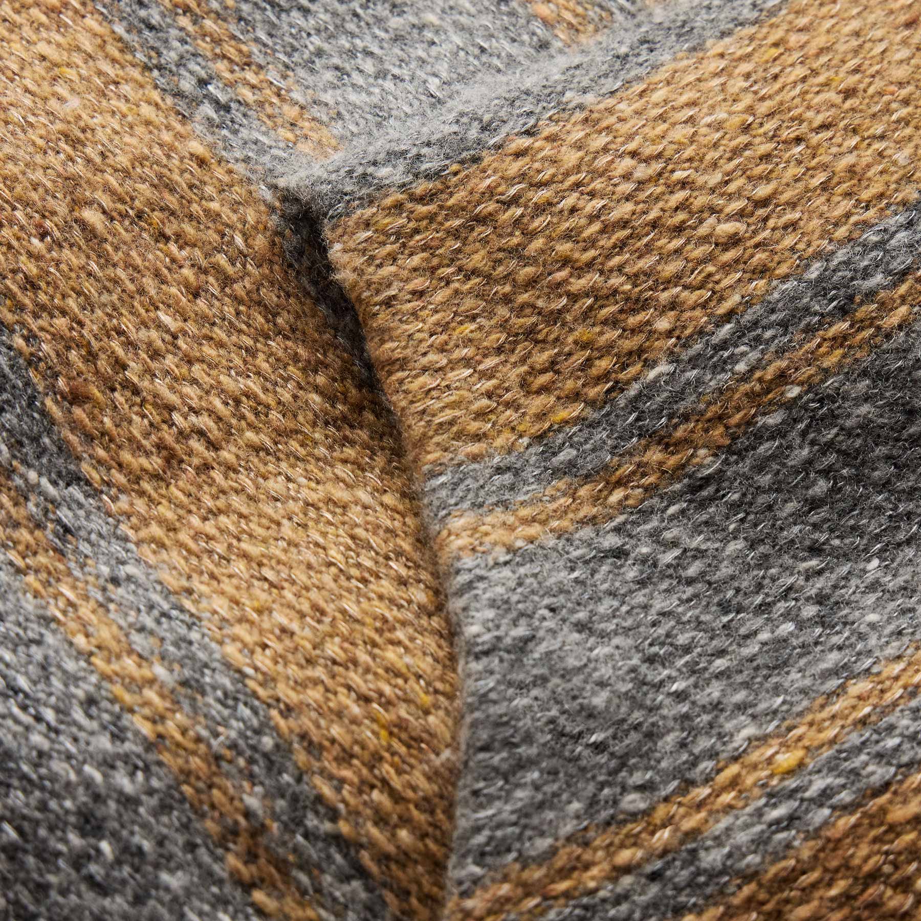 Baja Stripe Cashmere Hoodie - Heather Grey/Toffee - Image 7