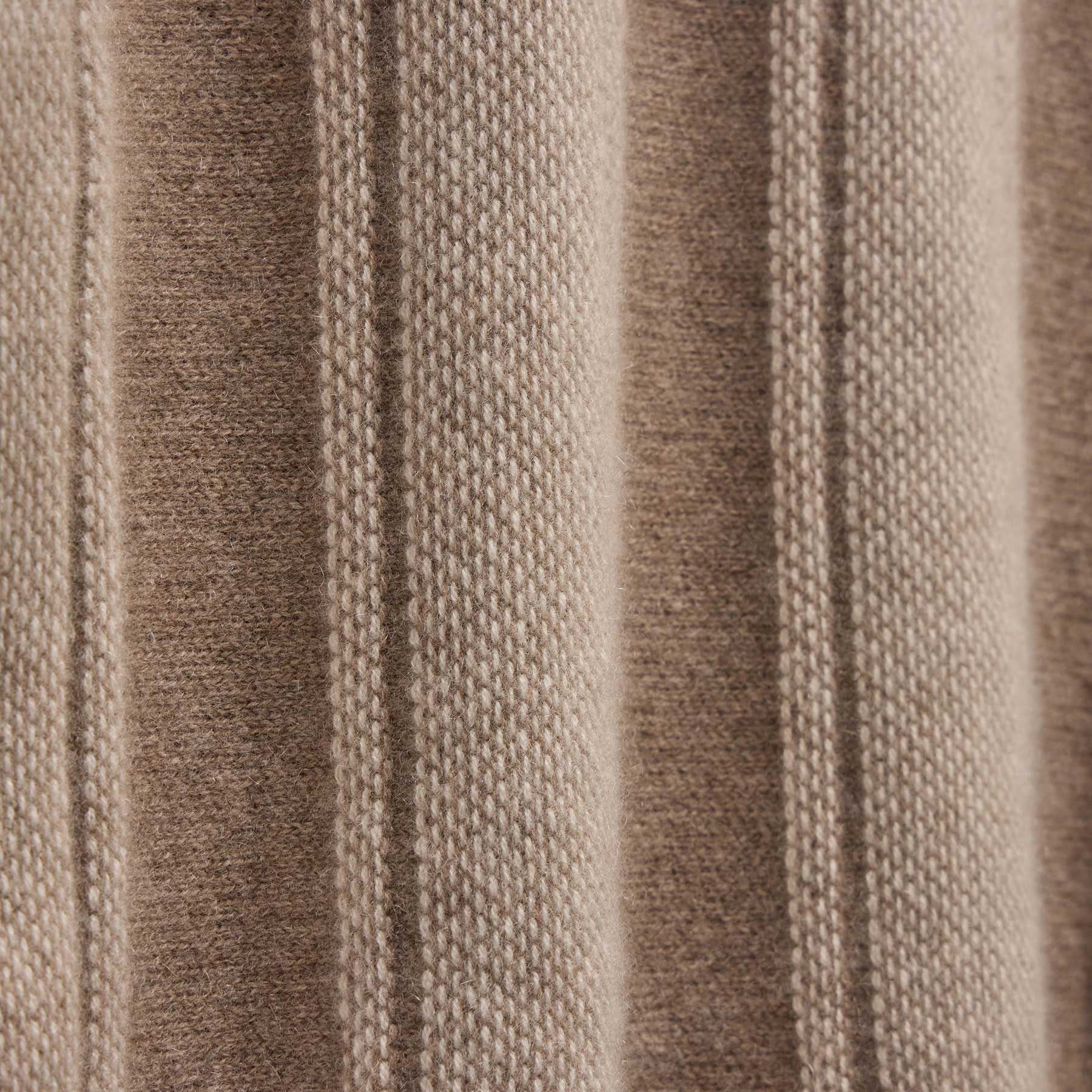 Baja Stripe Cashmere Poncho - Natural Stripe - Image 6