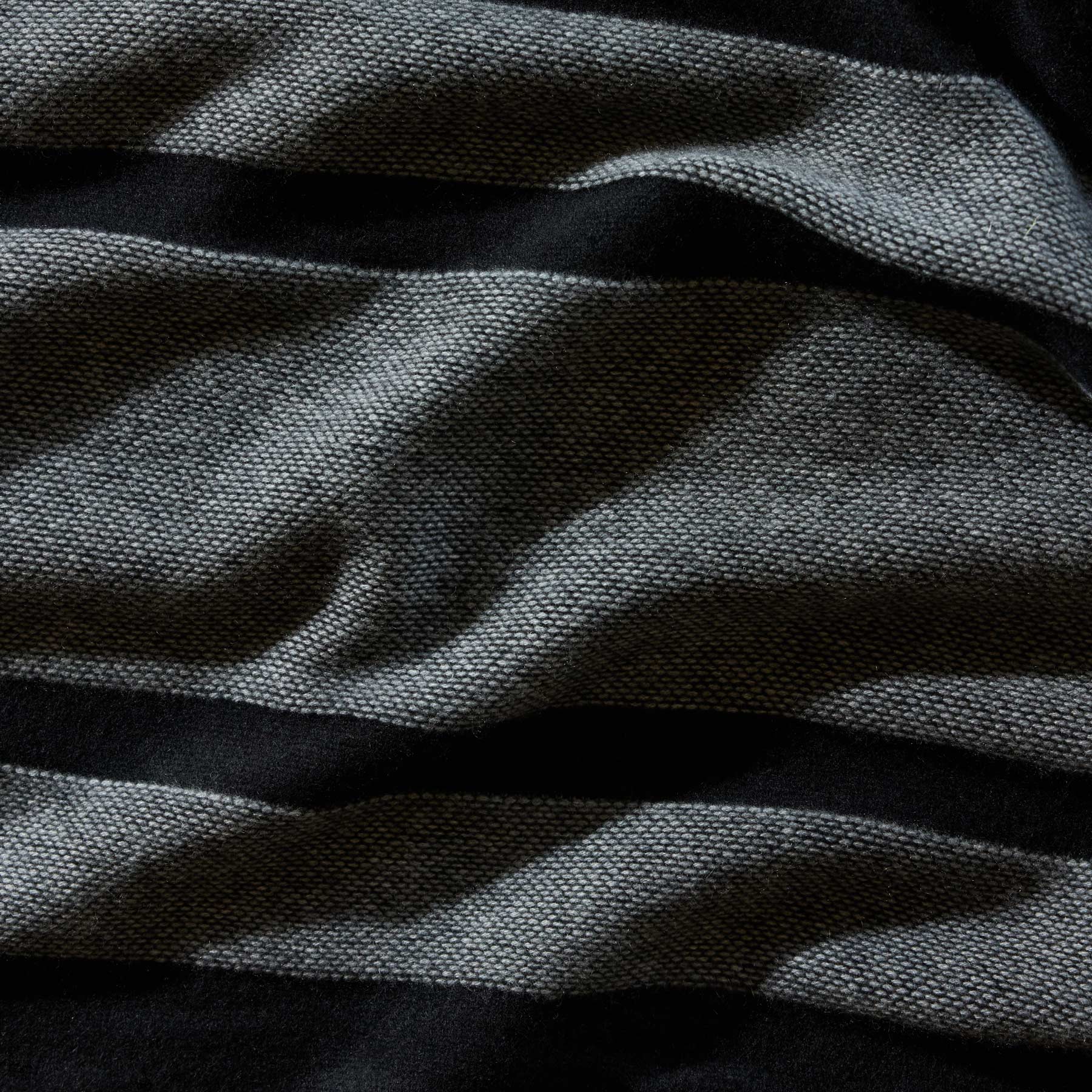 Baja Stripe Knit Blanket - Black/Heather Grey - Image 4