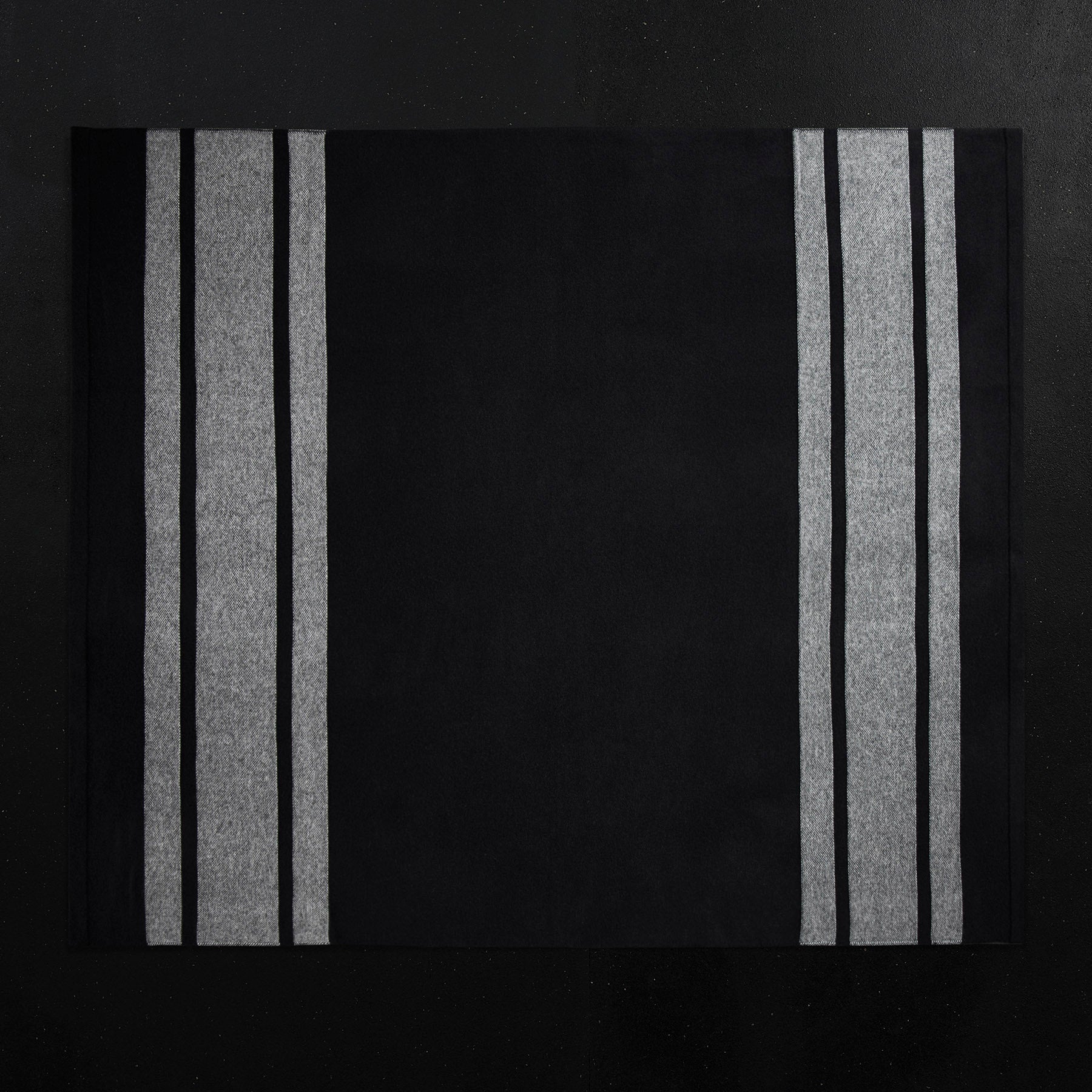 Baja Stripe Knit Blanket - Black/Heather Grey - Image 5