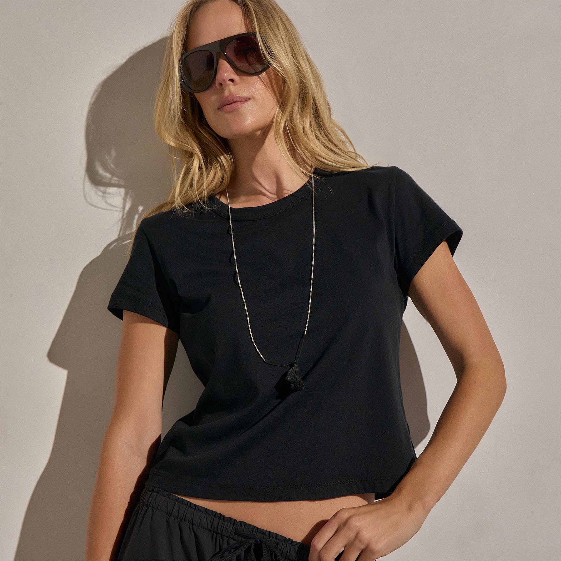 Brushed Elevated Jersey Short Sleeve Tee - Black - Image 4