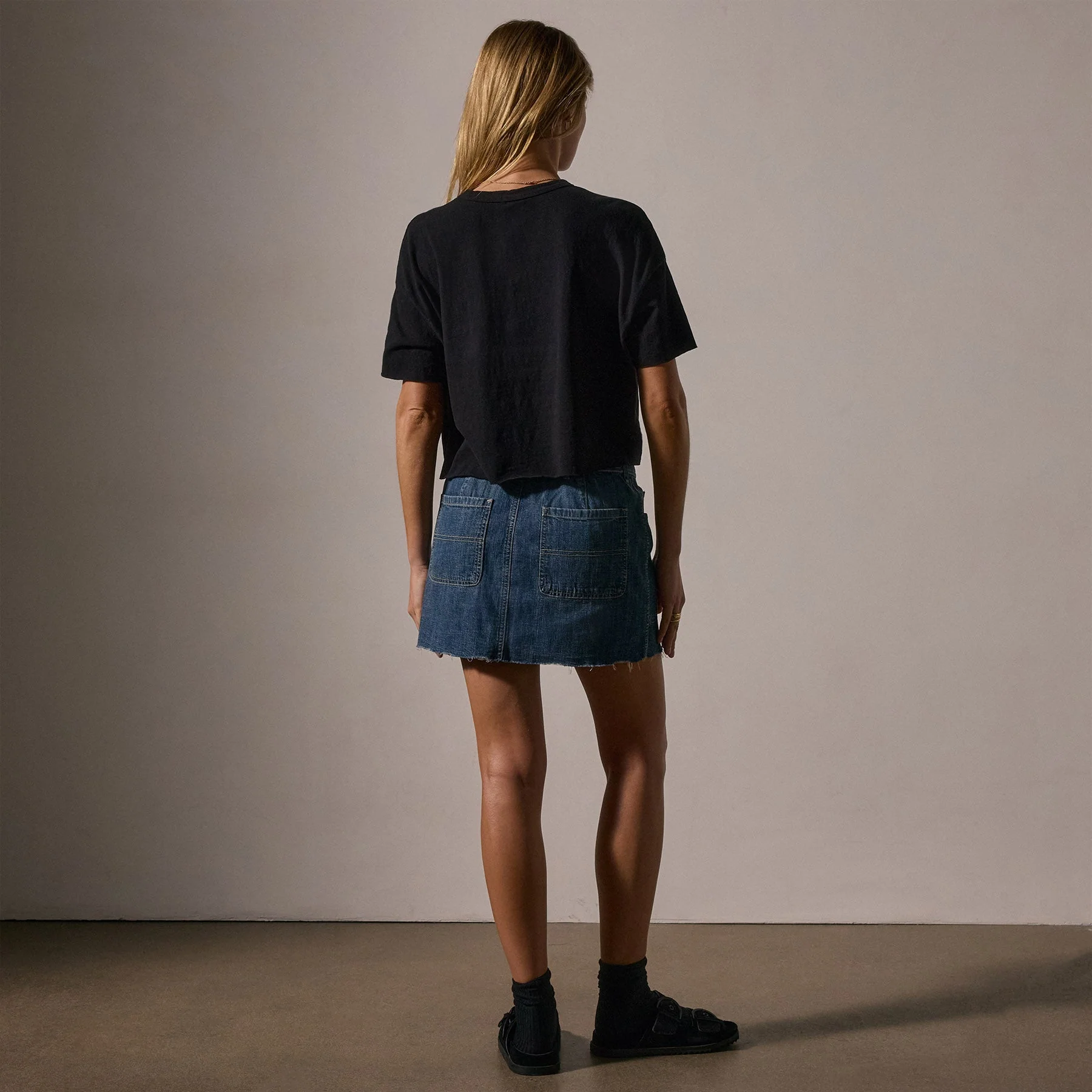 Brushed Jersey Pocket Tee - Black - Image 4