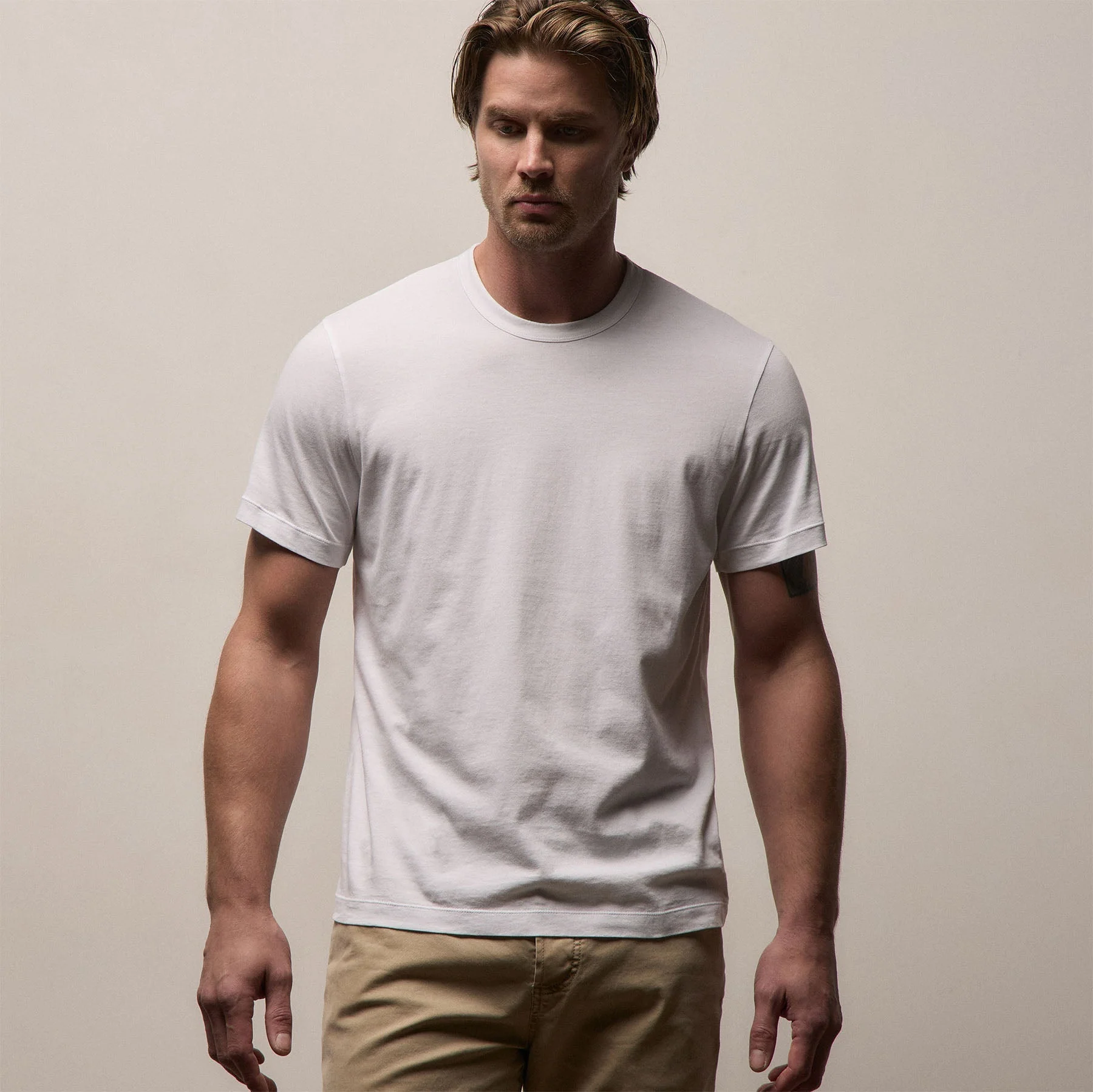 Brushed Lotus Crew - White - Image 6