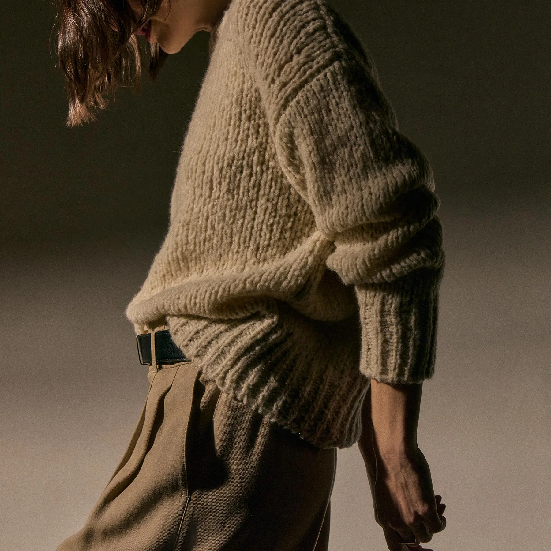 Cashmere Silk Crew Neck - Biscotti - Image 4