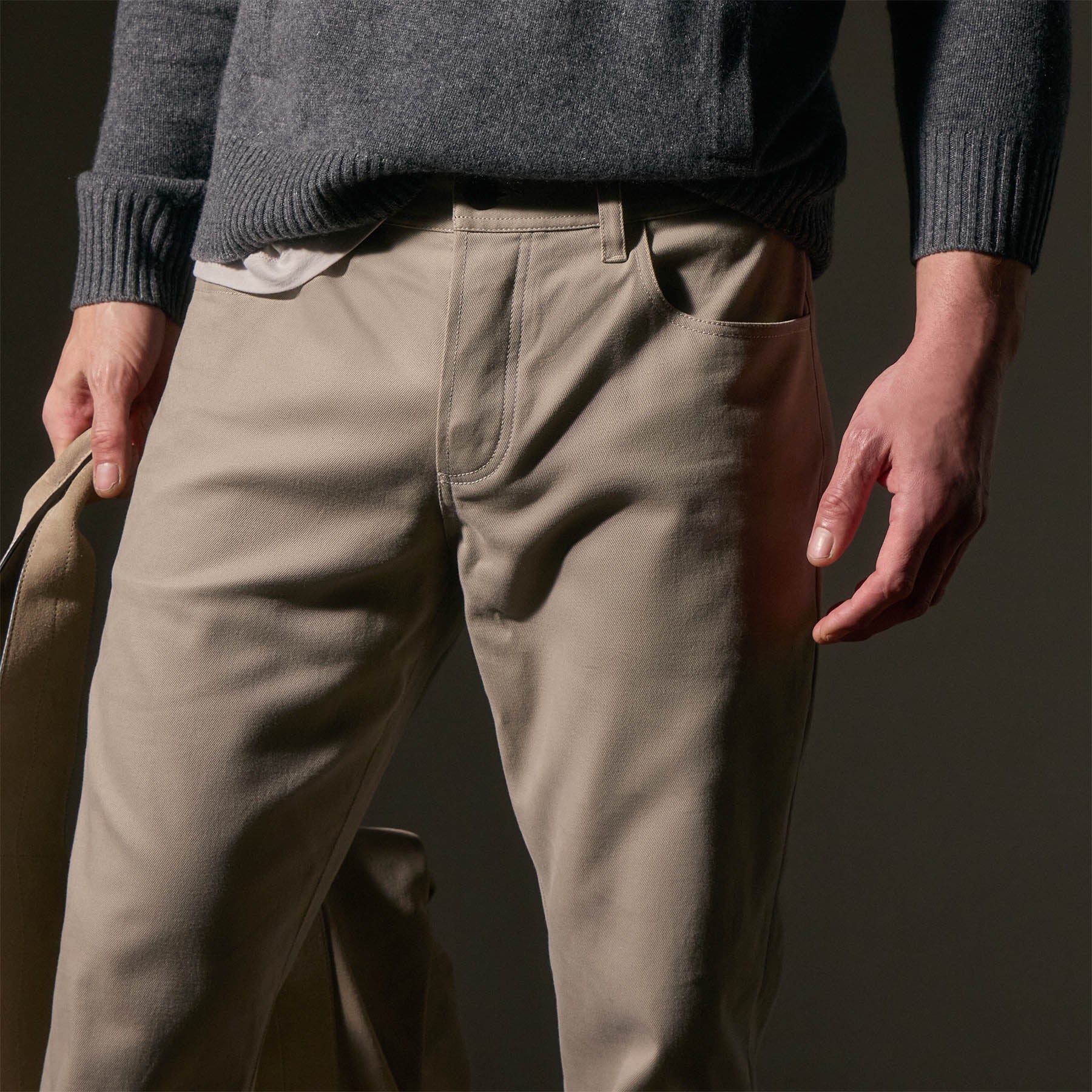 Cashmere Touch 5 Pocket Pant - Light Tan - Image 5