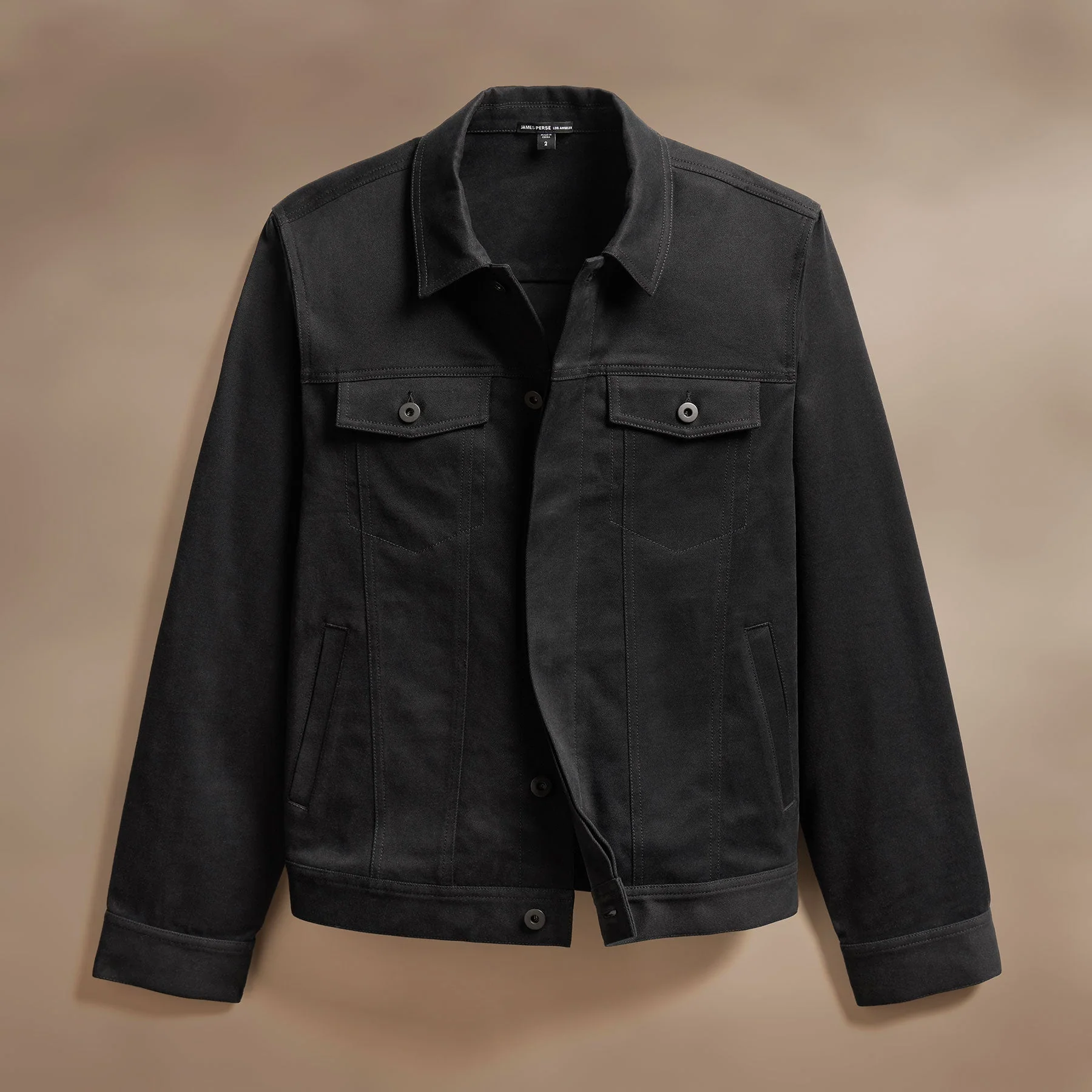 Cashmere Touch Cotton Trucker Jacket - Black - Image 5
