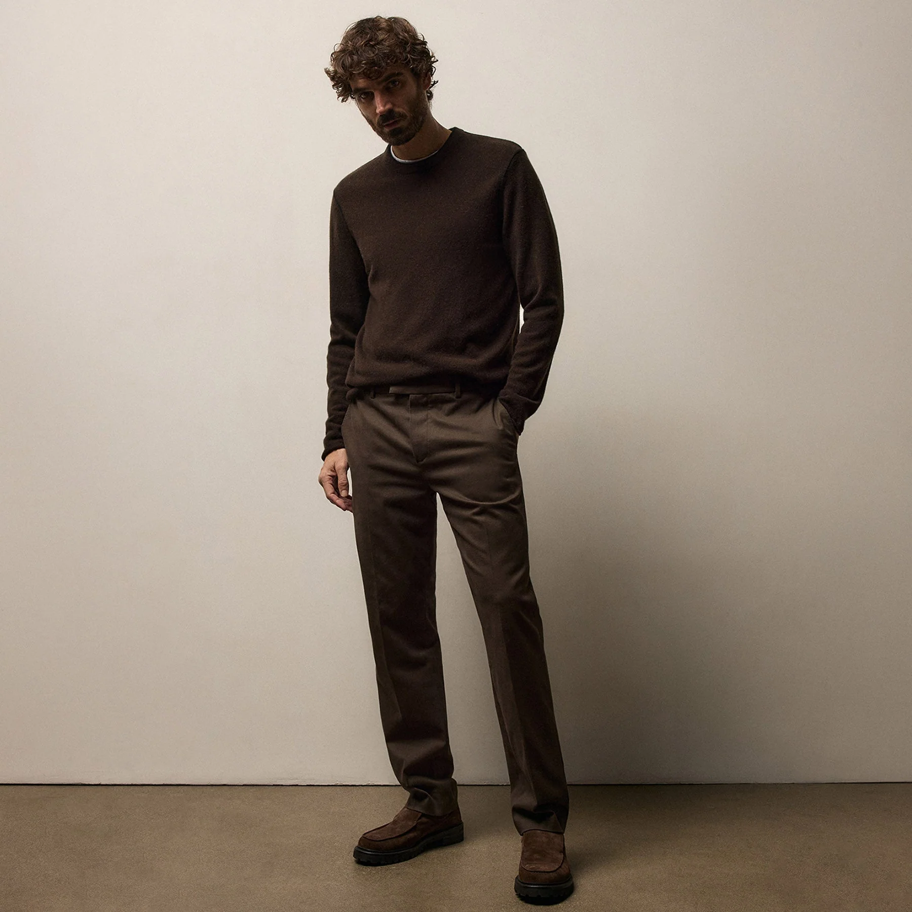 Cashmere Touch Twill Trouser - Porcupine - Image 3