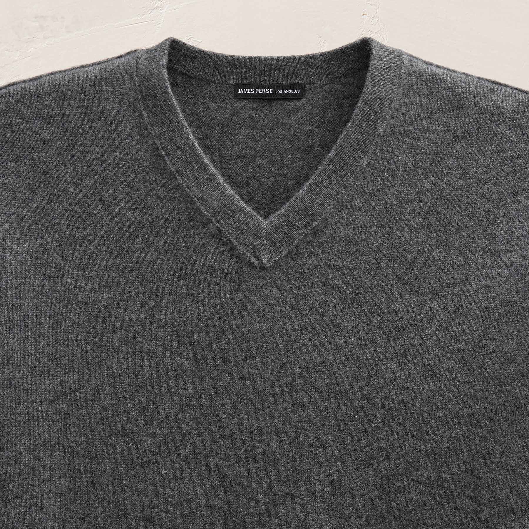 Cashmere V Neck Sweater - Flannel - Image 5