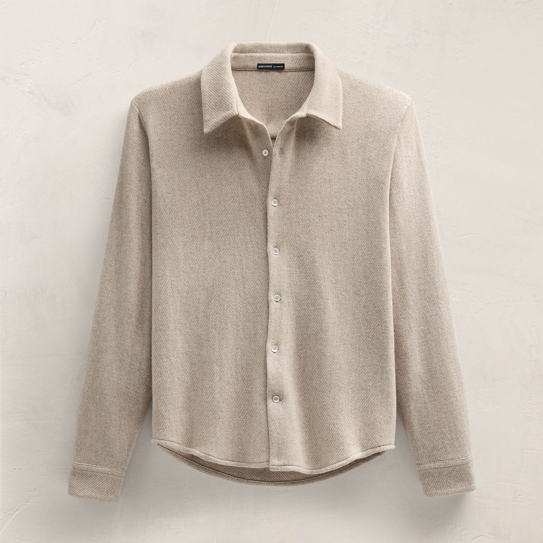 Cashmere Wool Twill Shirt - Flax - Image 2