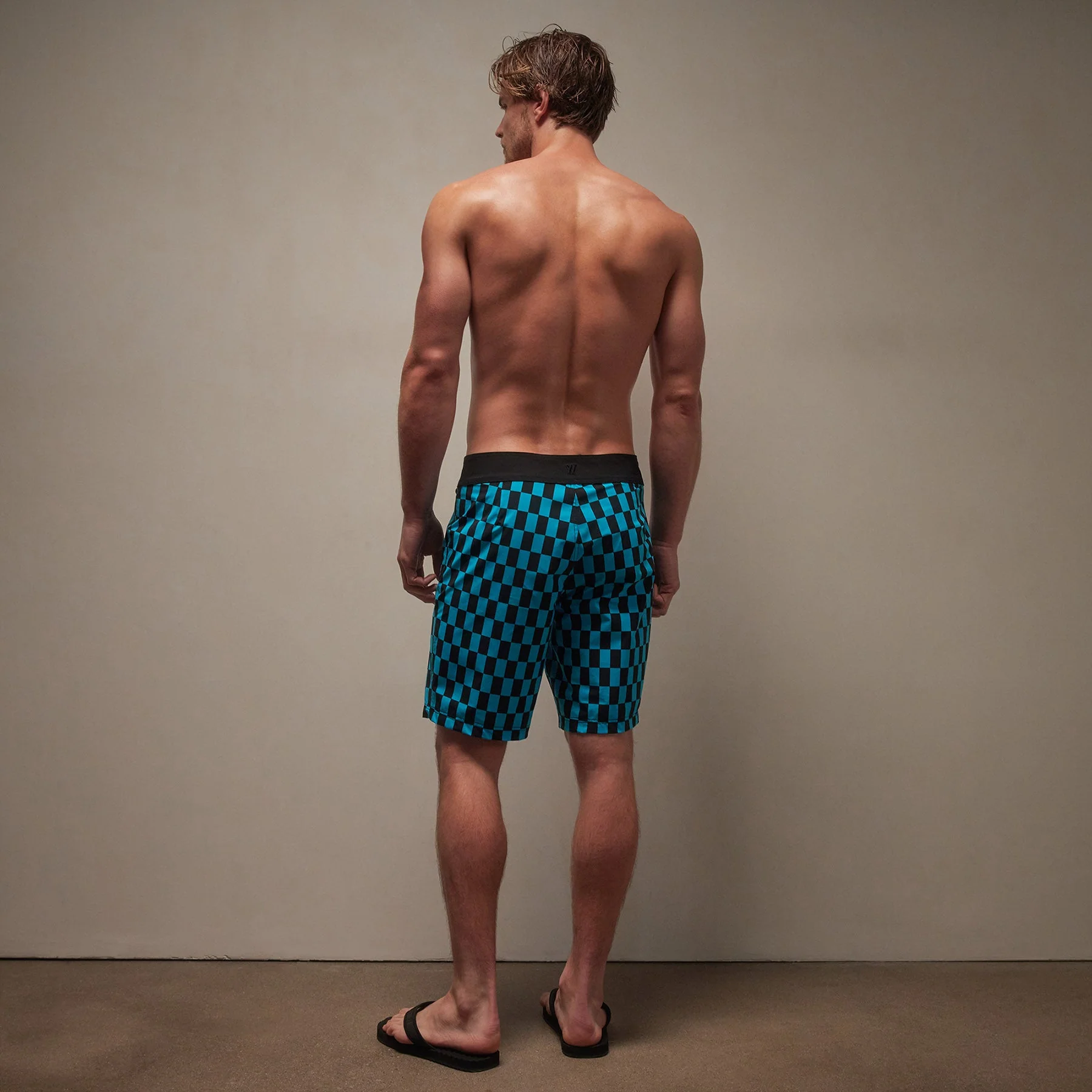 Checkered Boardshort - Black/Blue Lagoon - Image 4