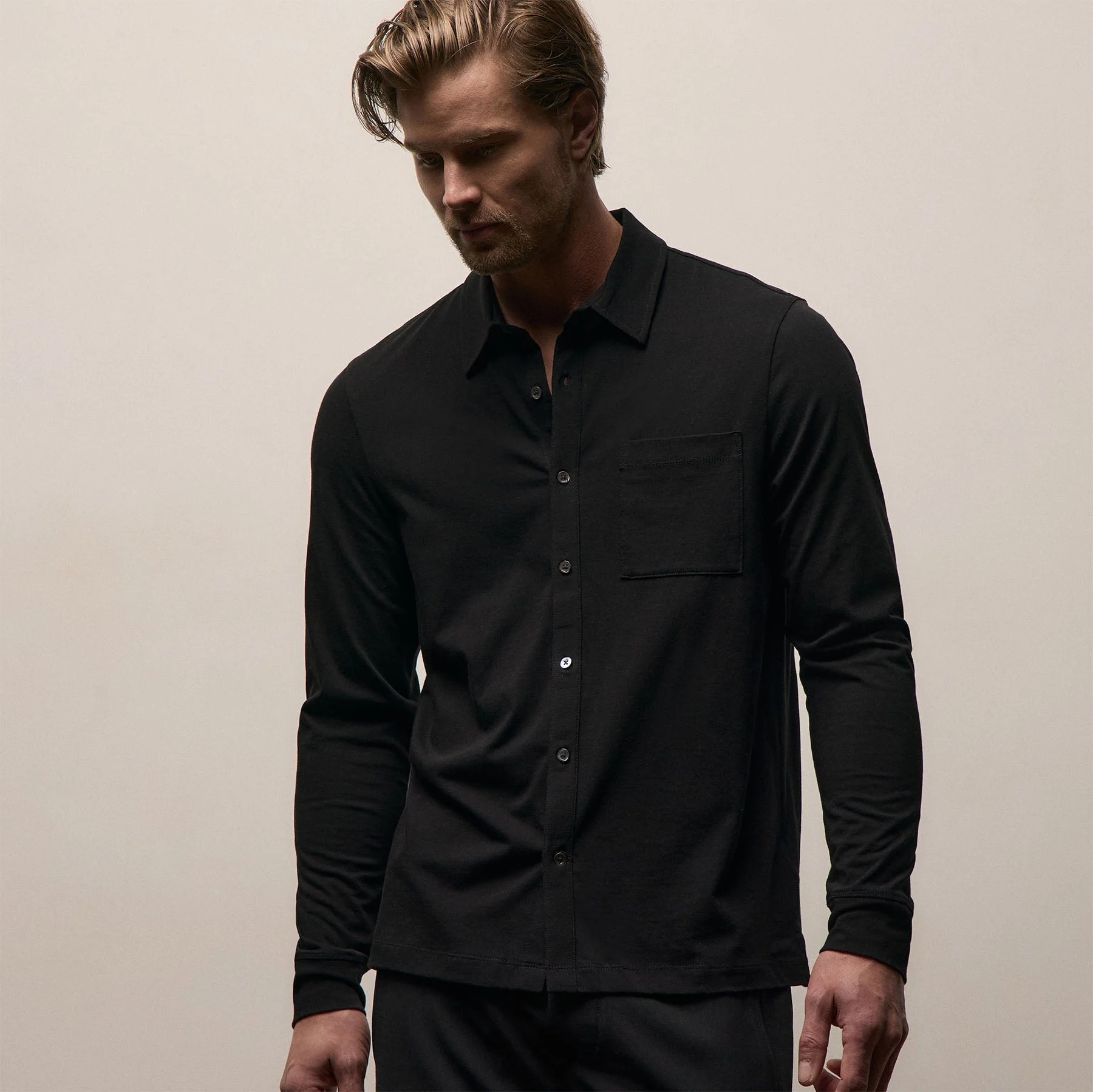 Clean Finish Jersey Shirt - Black - Image 5