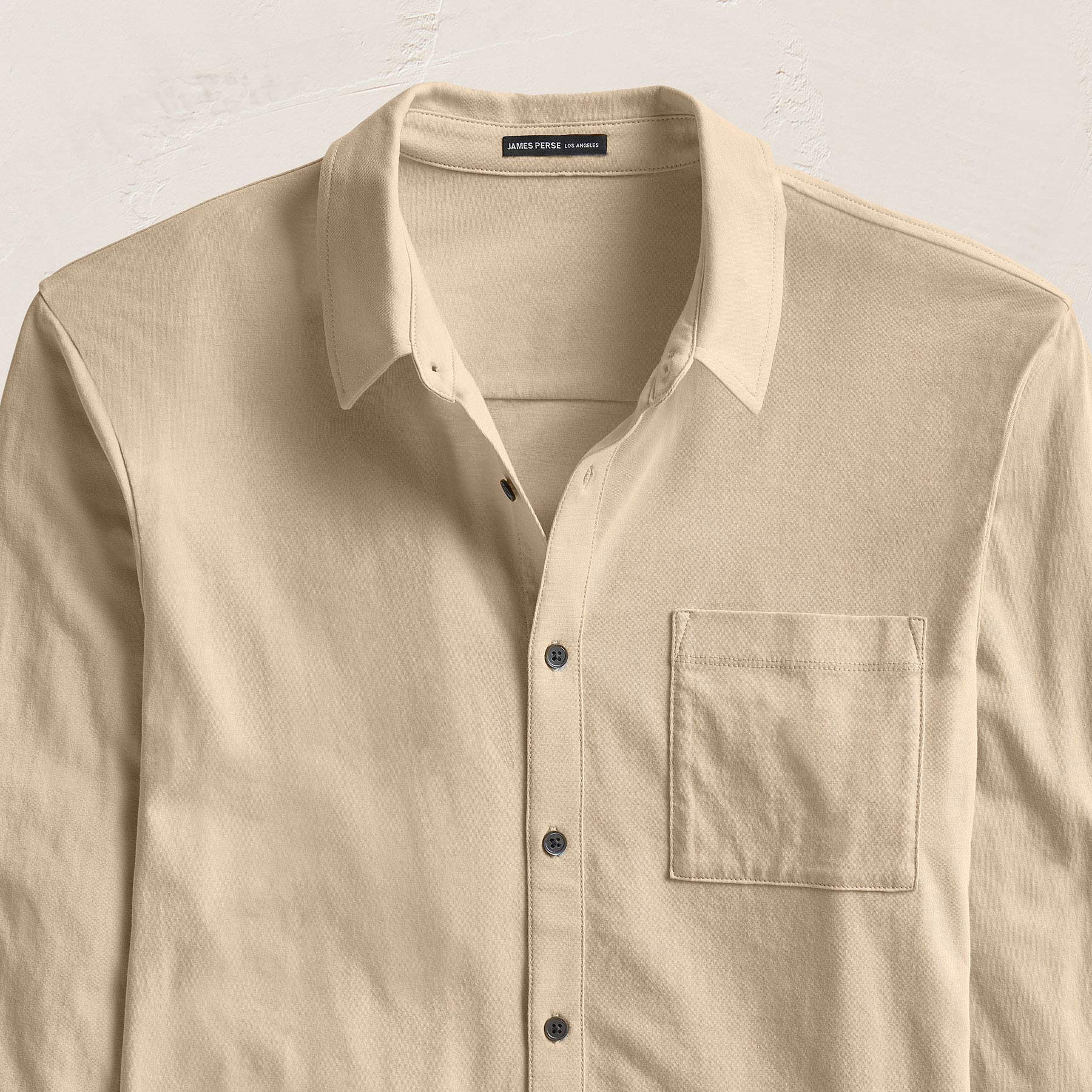 Clean Finish Jersey Shirt - Light Khaki - Image 2