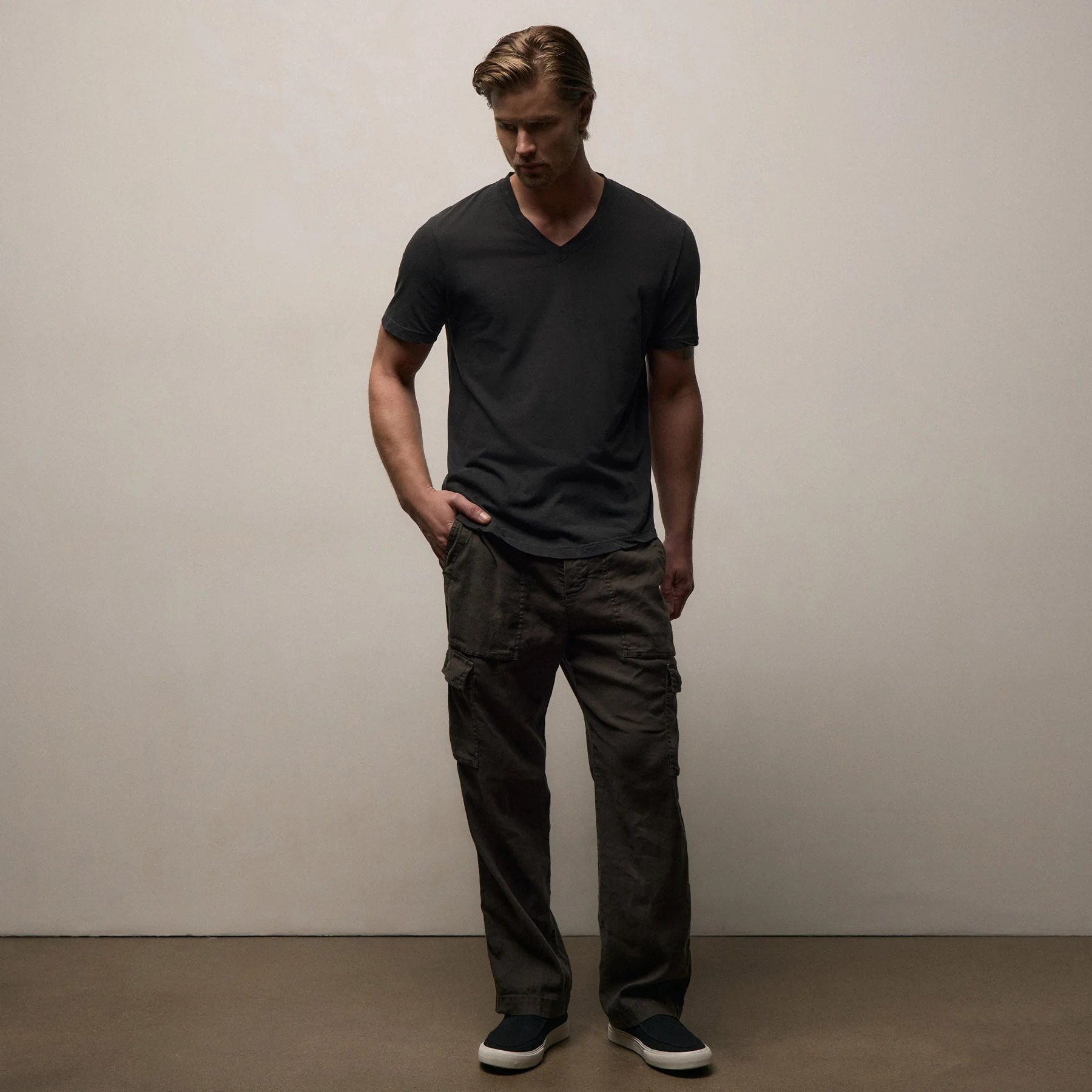 Clear Jersey V Neck - Carbon Pigment - Image 4