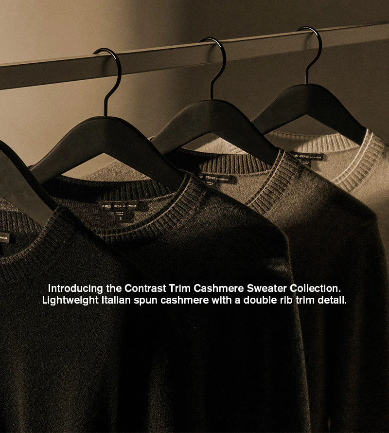 Contrast Trim Cashmere Crew - Black/Anthracite - Image 5