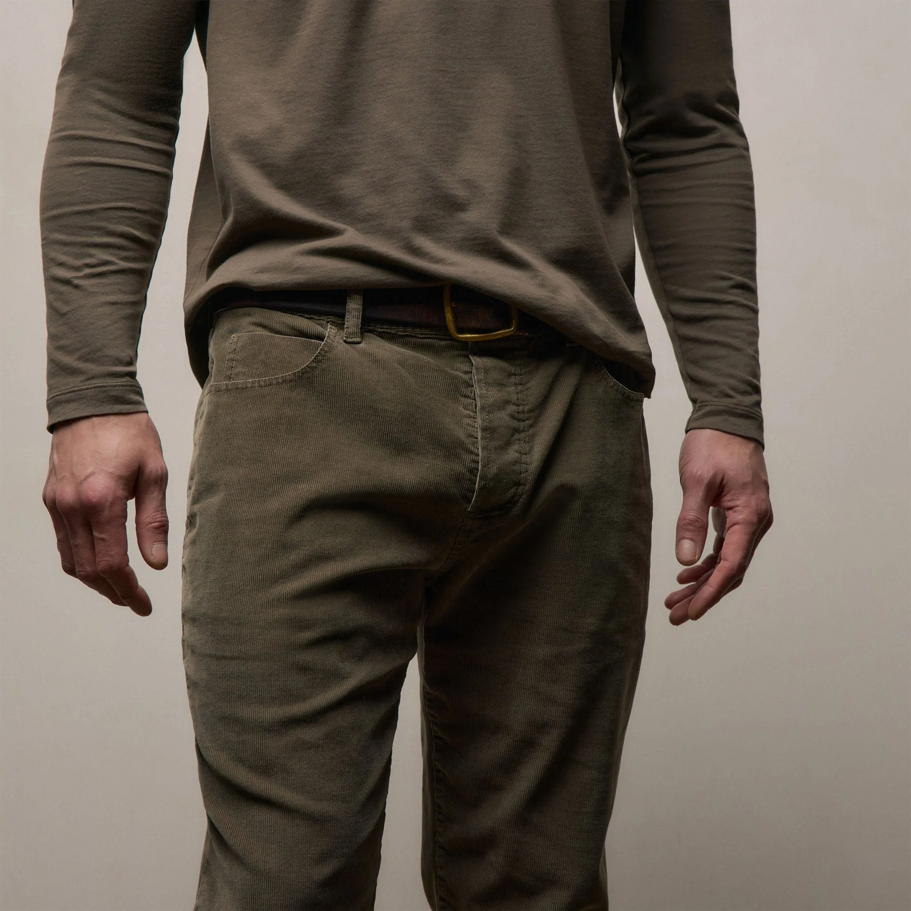 Corduroy 5 Pocket Pant - Army Green Pigment - Image 4