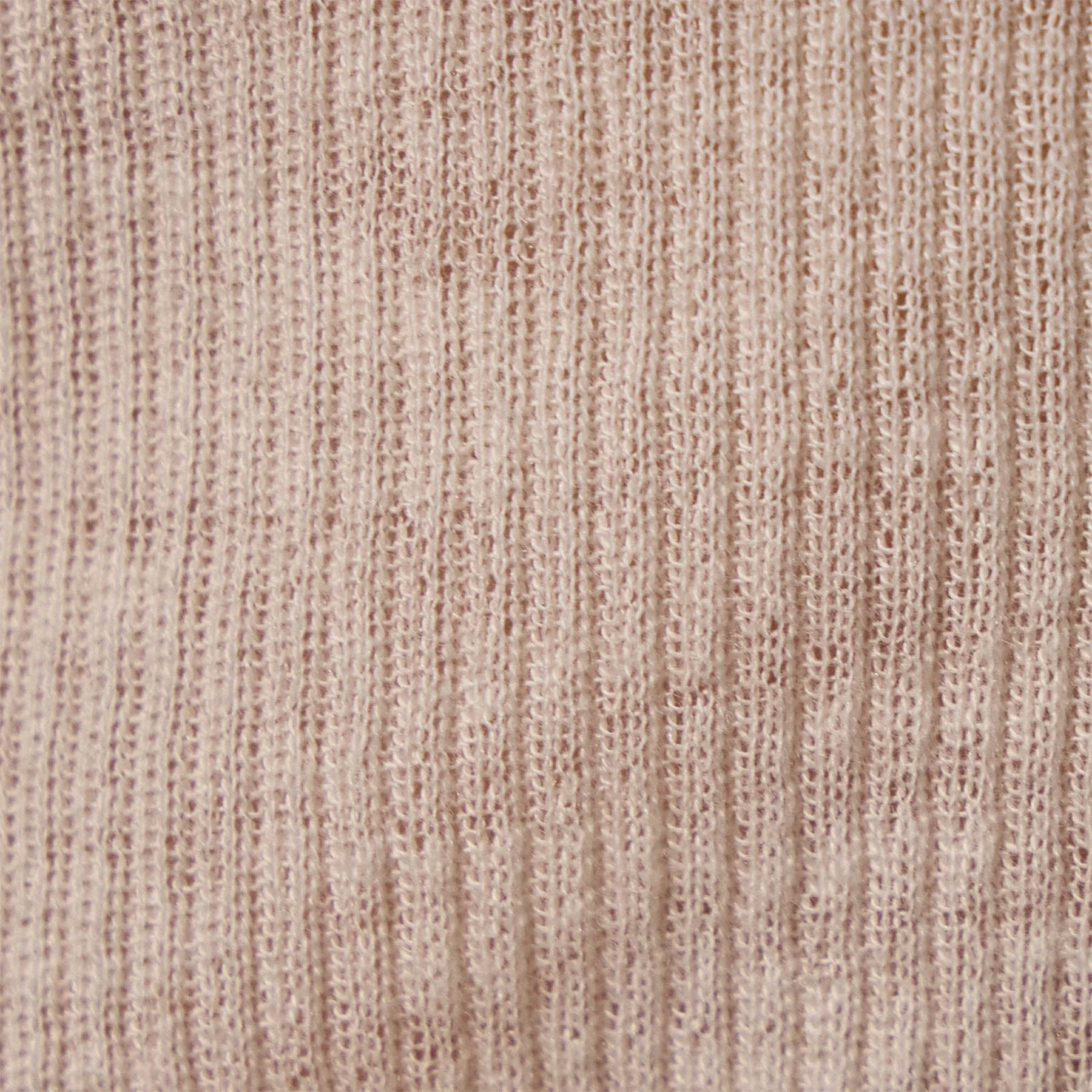 Cotton Cashmere Blend Ribbed Long Sleeve Crew - Ivory - Image 5