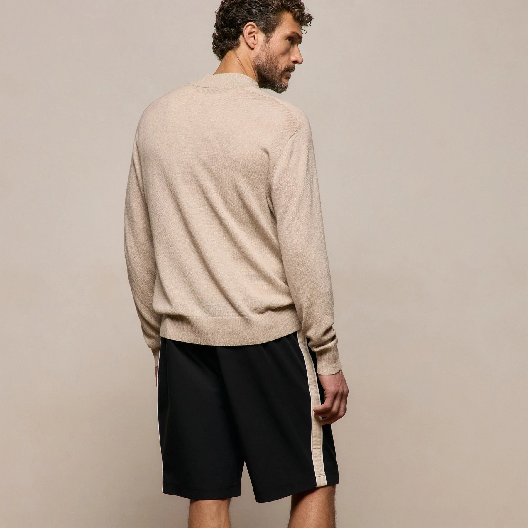 Cotton Cashmere Half Zip - Wheat - Image 6