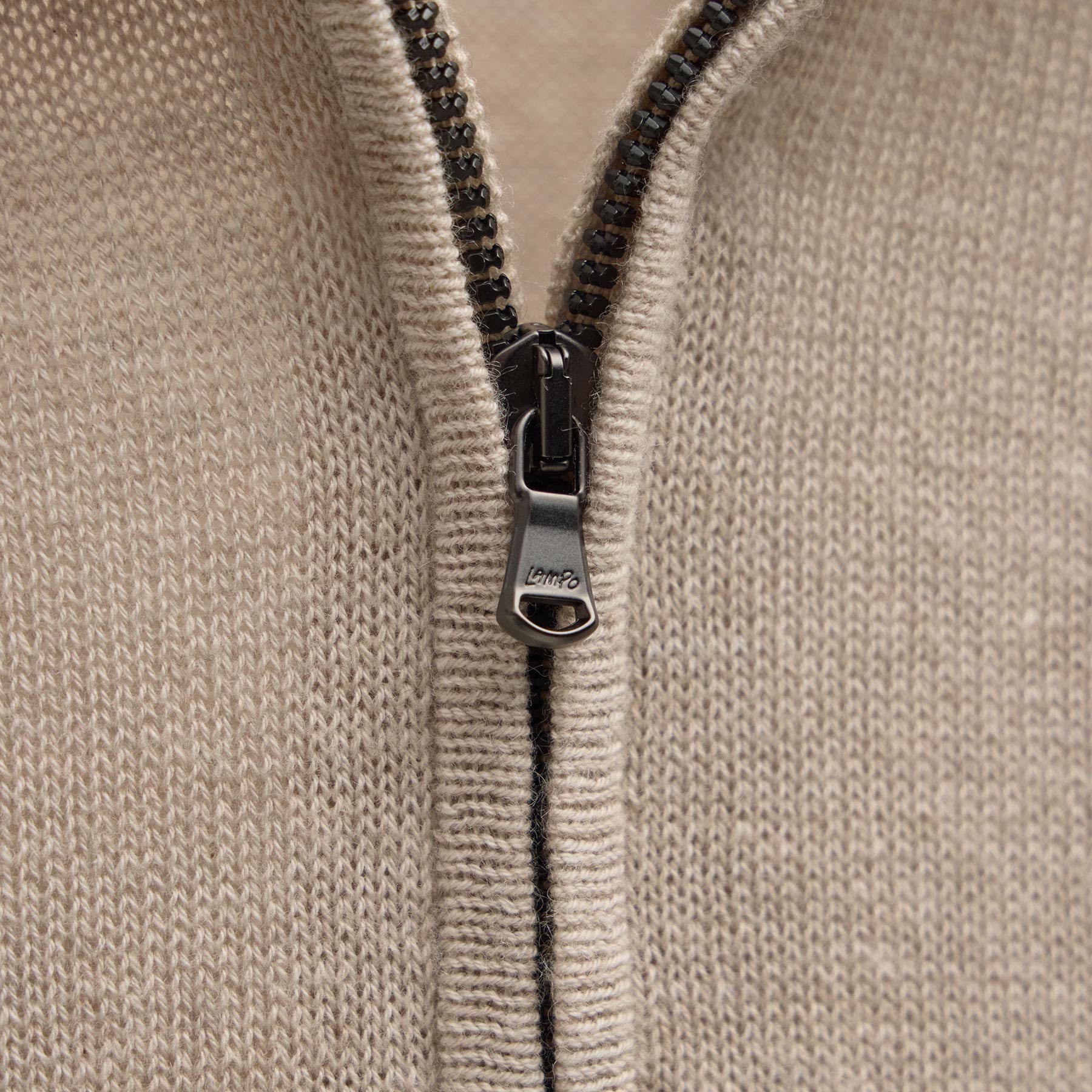 Cotton Cashmere Half Zip - Wheat - Image 8