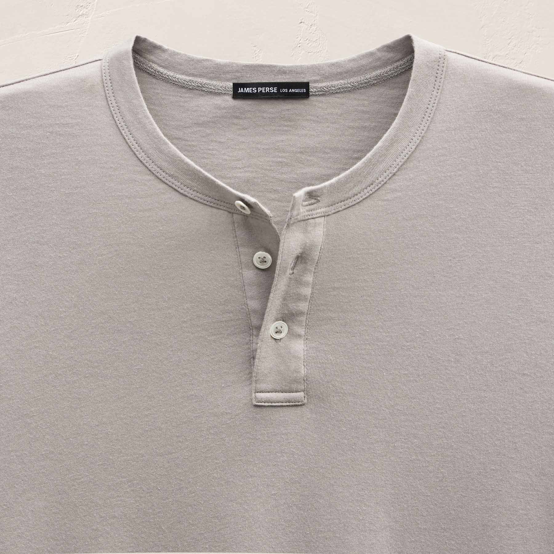 Cotton Cashmere Long Sleeve Henley - Fog - Image 7