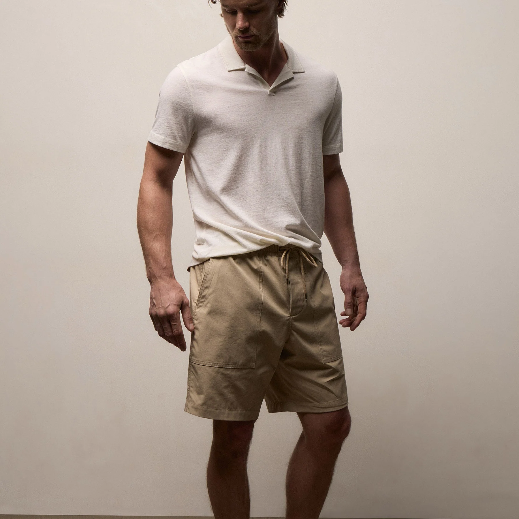 Cotton Cashmere Open Polo - White - Image 7