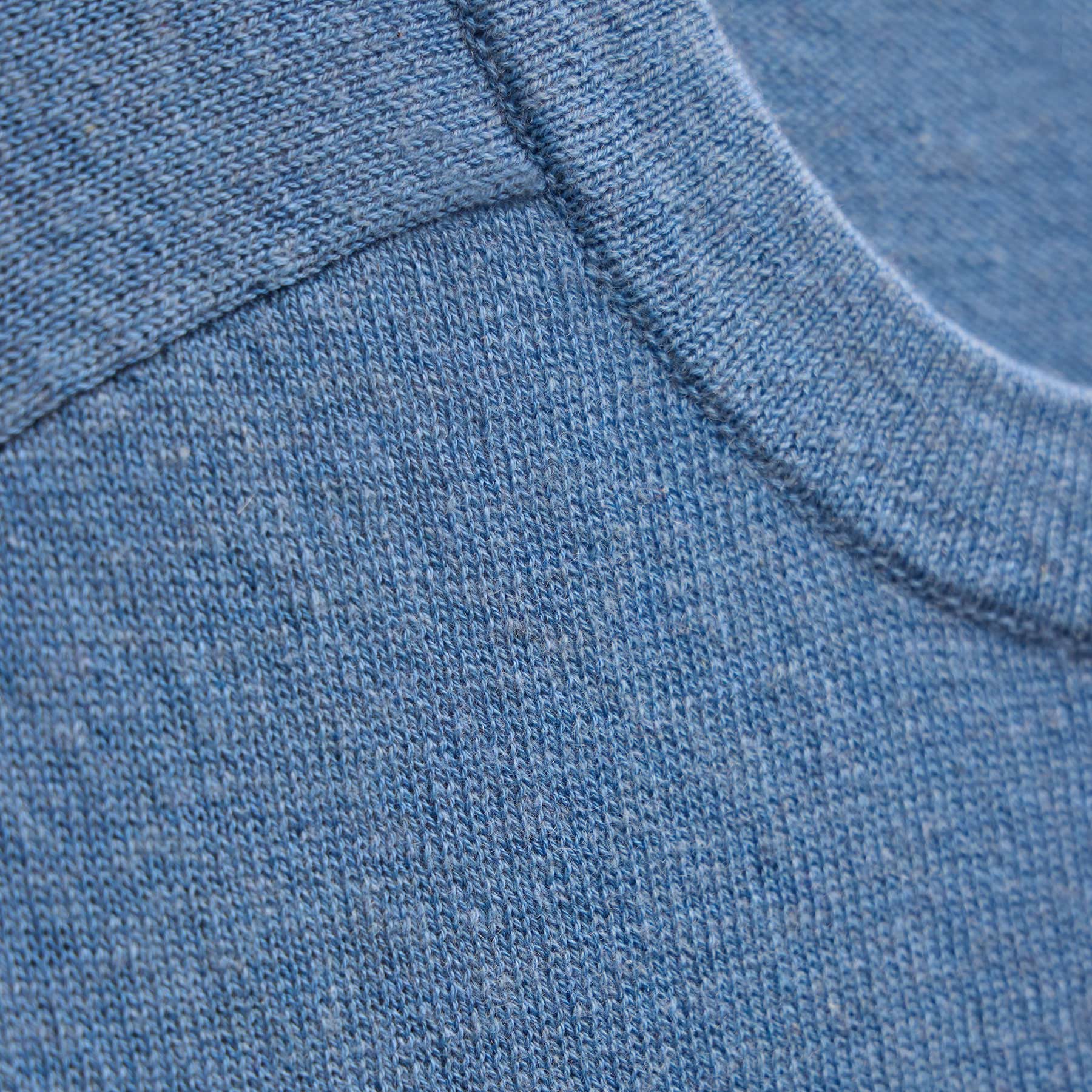 Cotton Cashmere Raglan Crew - Denim - Image 7