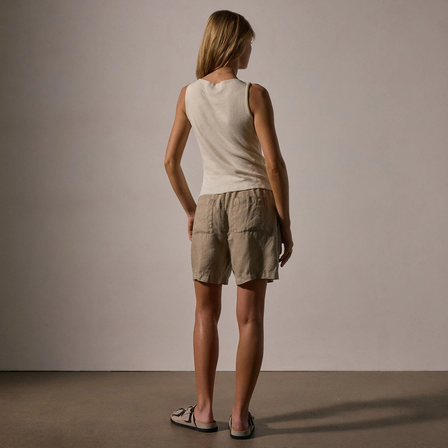 Cotton Cashmere Rib Boat Neck Top - Ivory - Image 4