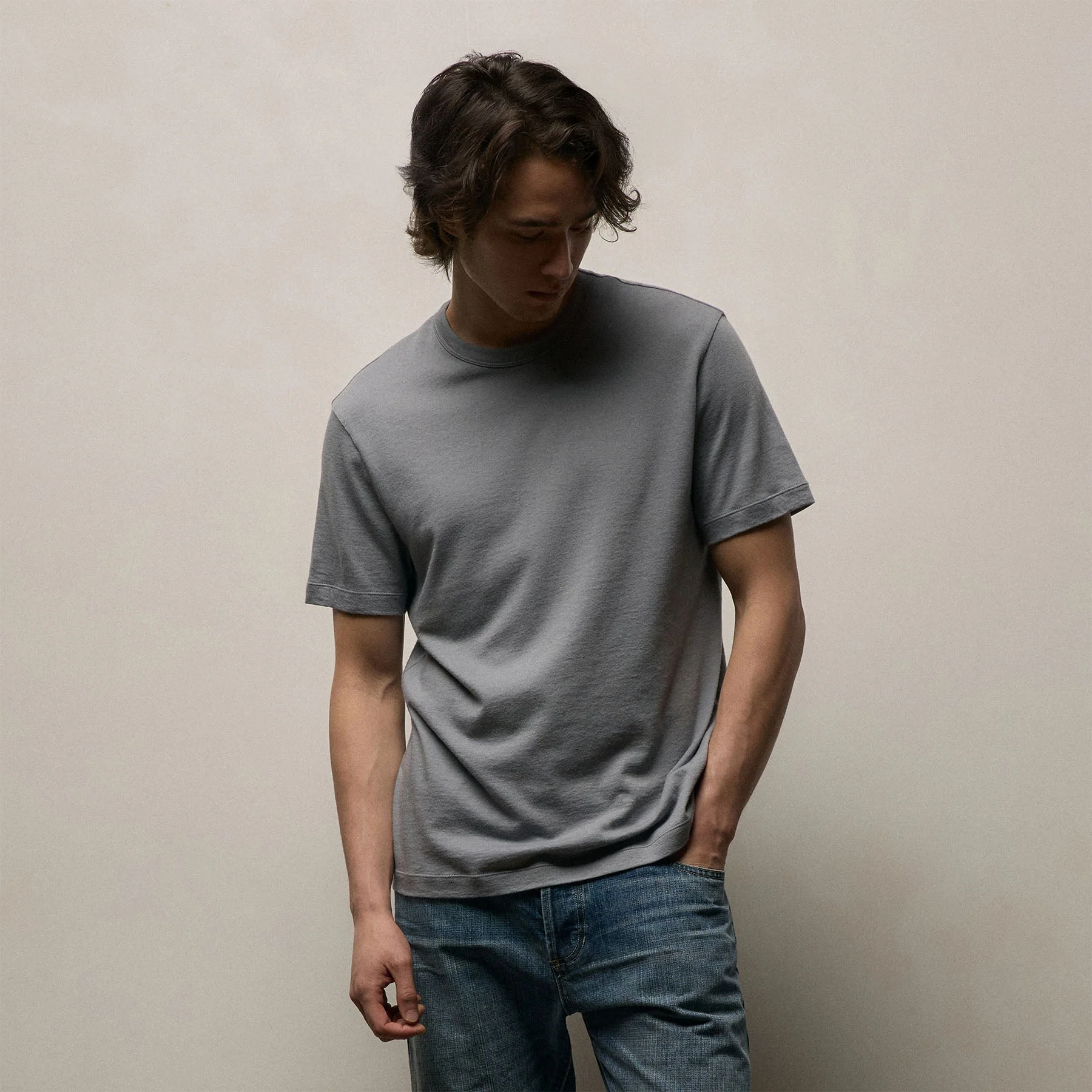 Cotton Cashmere Short Sleeve Tee - Ore - Image 5