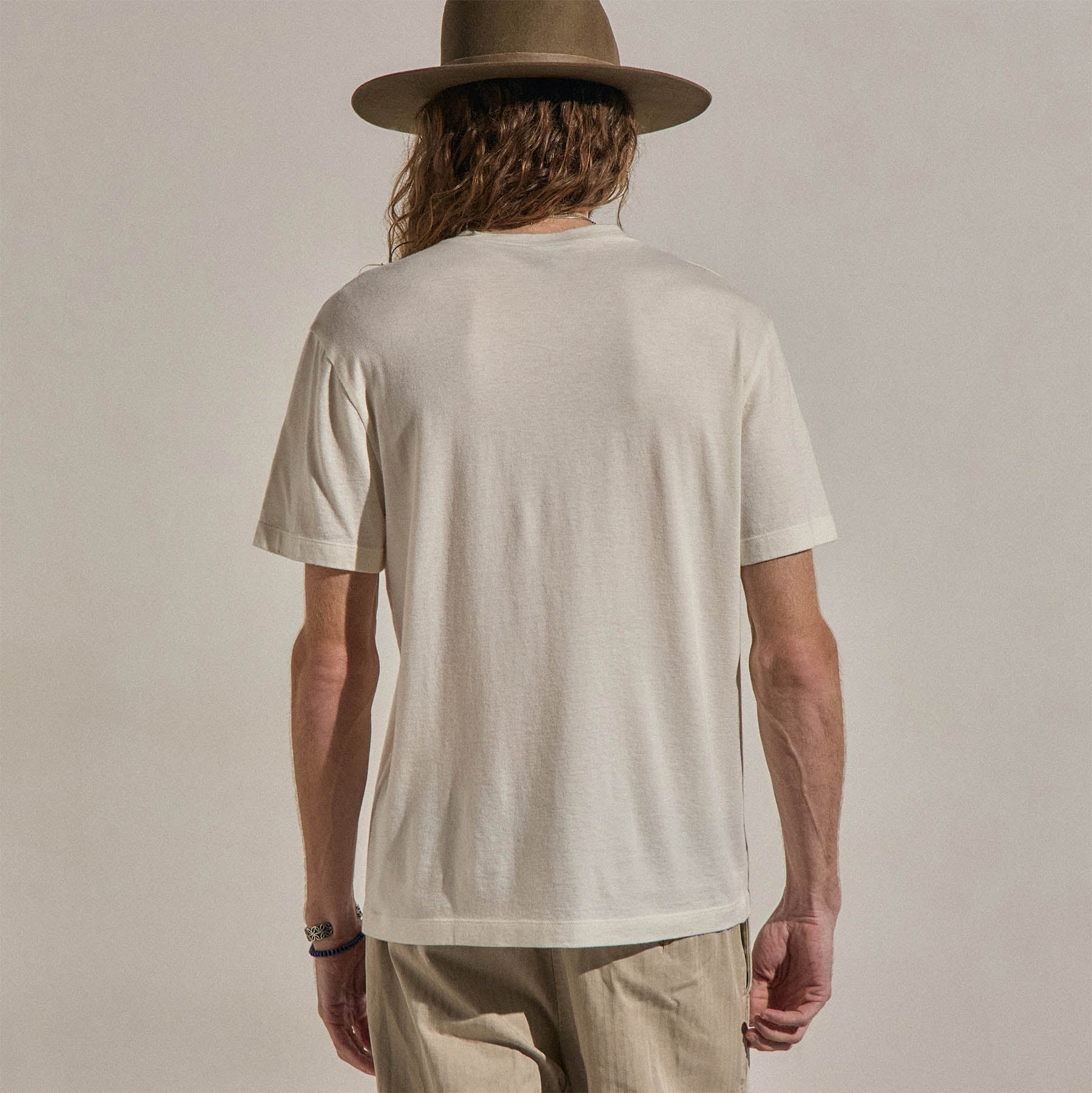 Cotton Cashmere Short Sleeve V Neck - White - Image 5