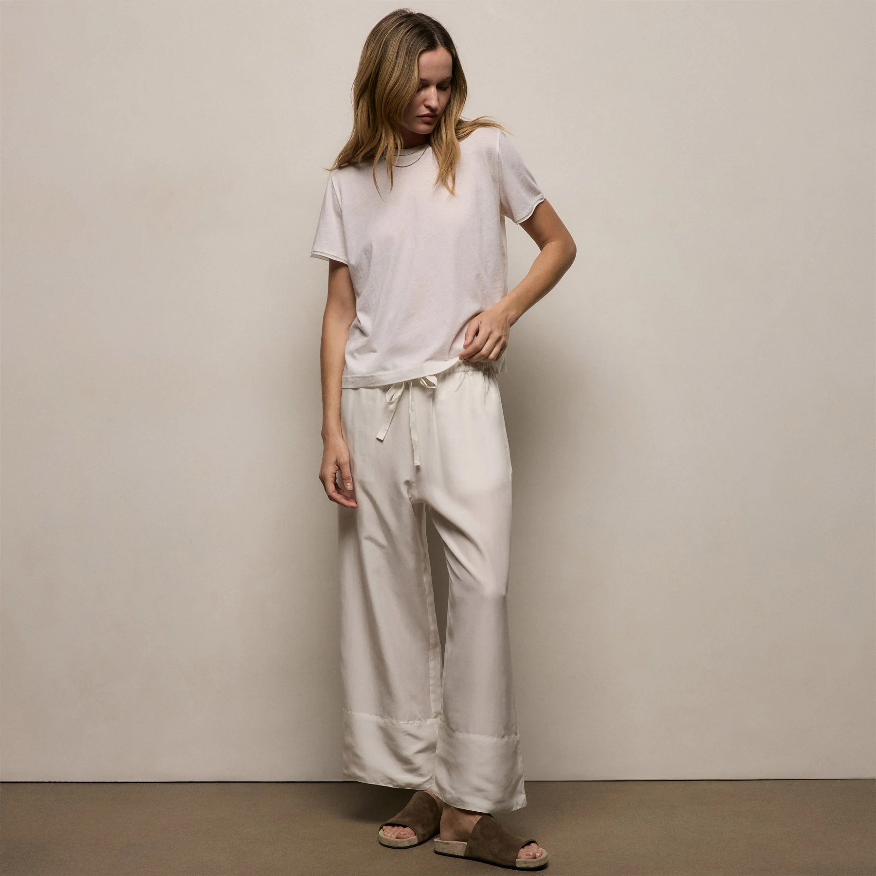 Cotton Cashmere Tee - Off White - Image 3