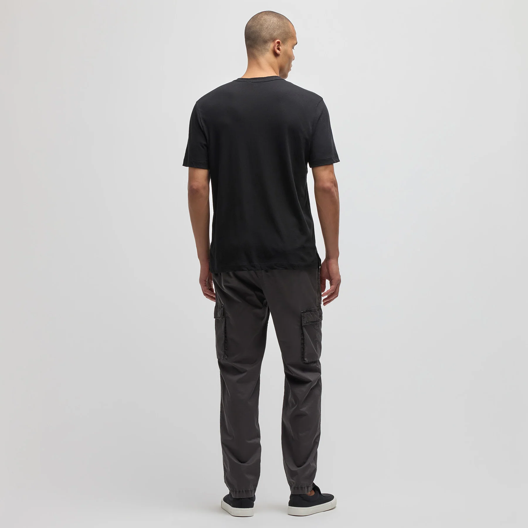 Cotton Jersey Short Sleeve Henley - Black - Image 4