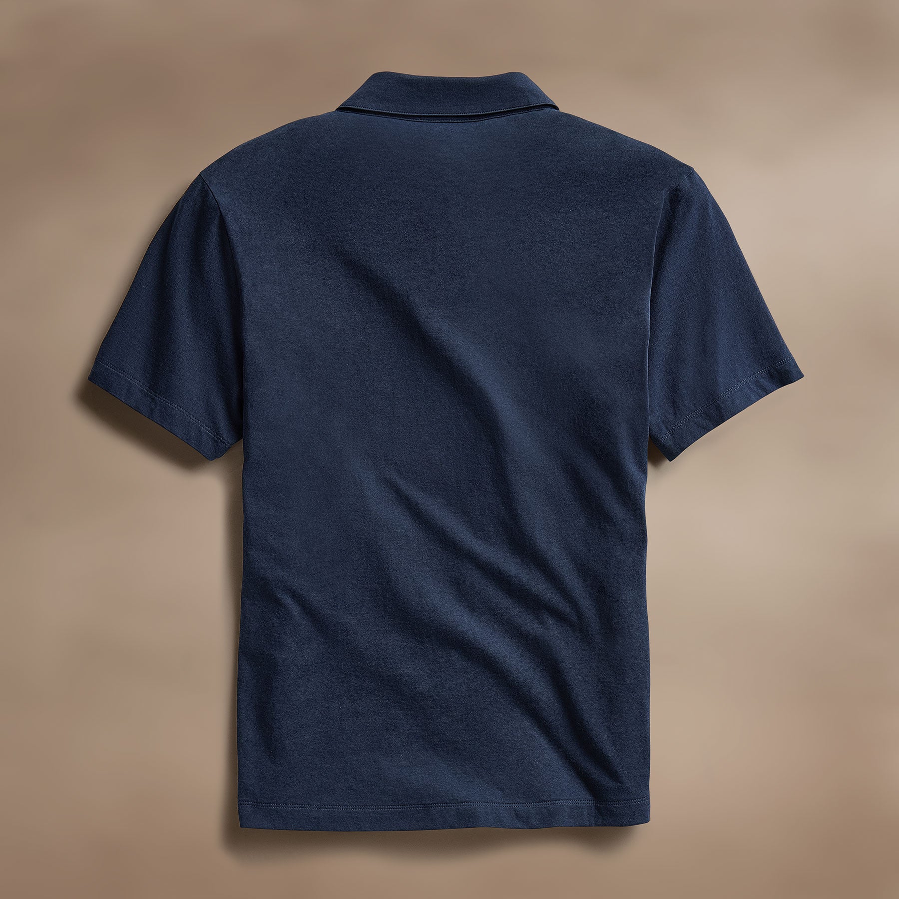 Cotton Linen Pocket Polo - Navy - Image 3