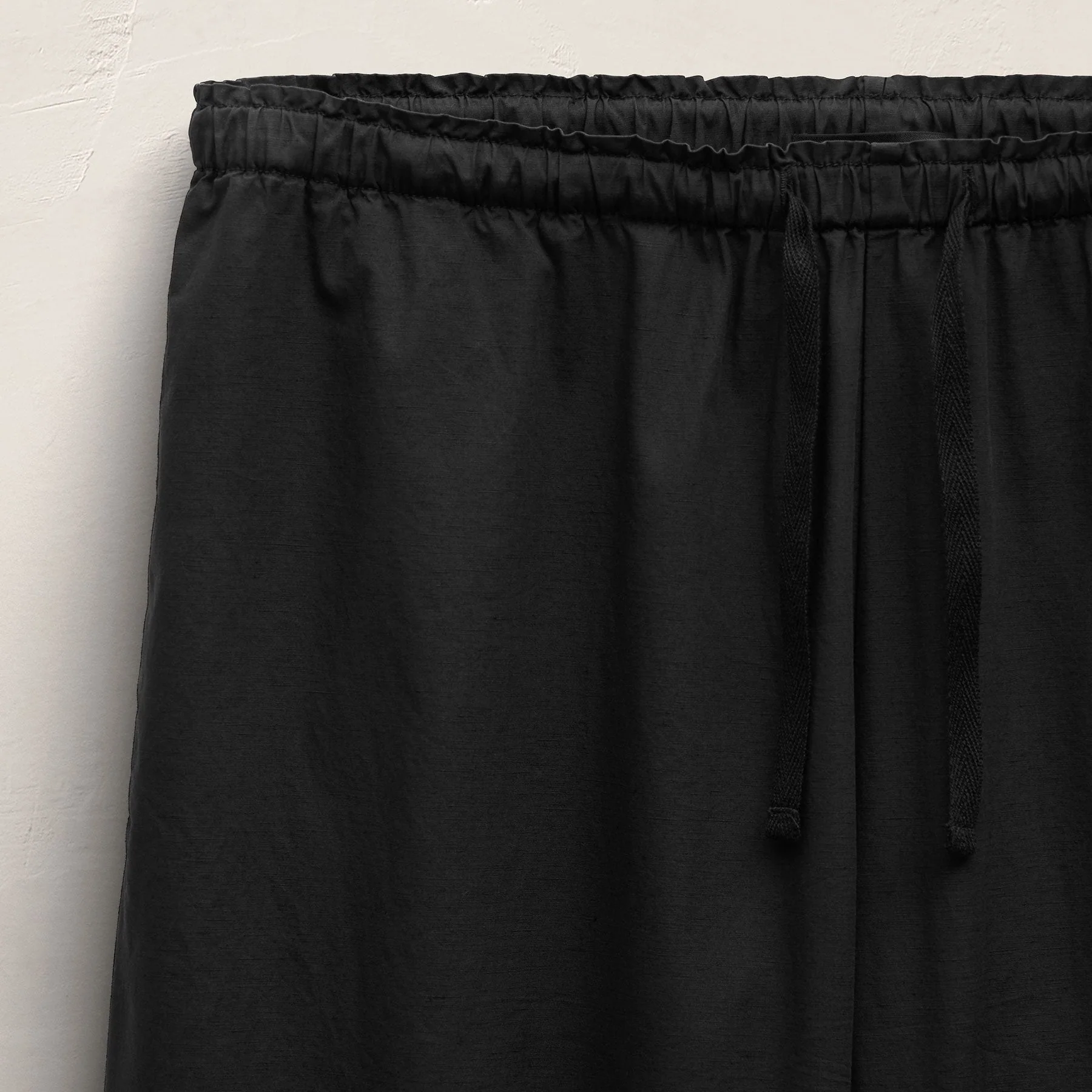 Cotton Linen Poplin Wide Cuff Pant - Black - Image 6