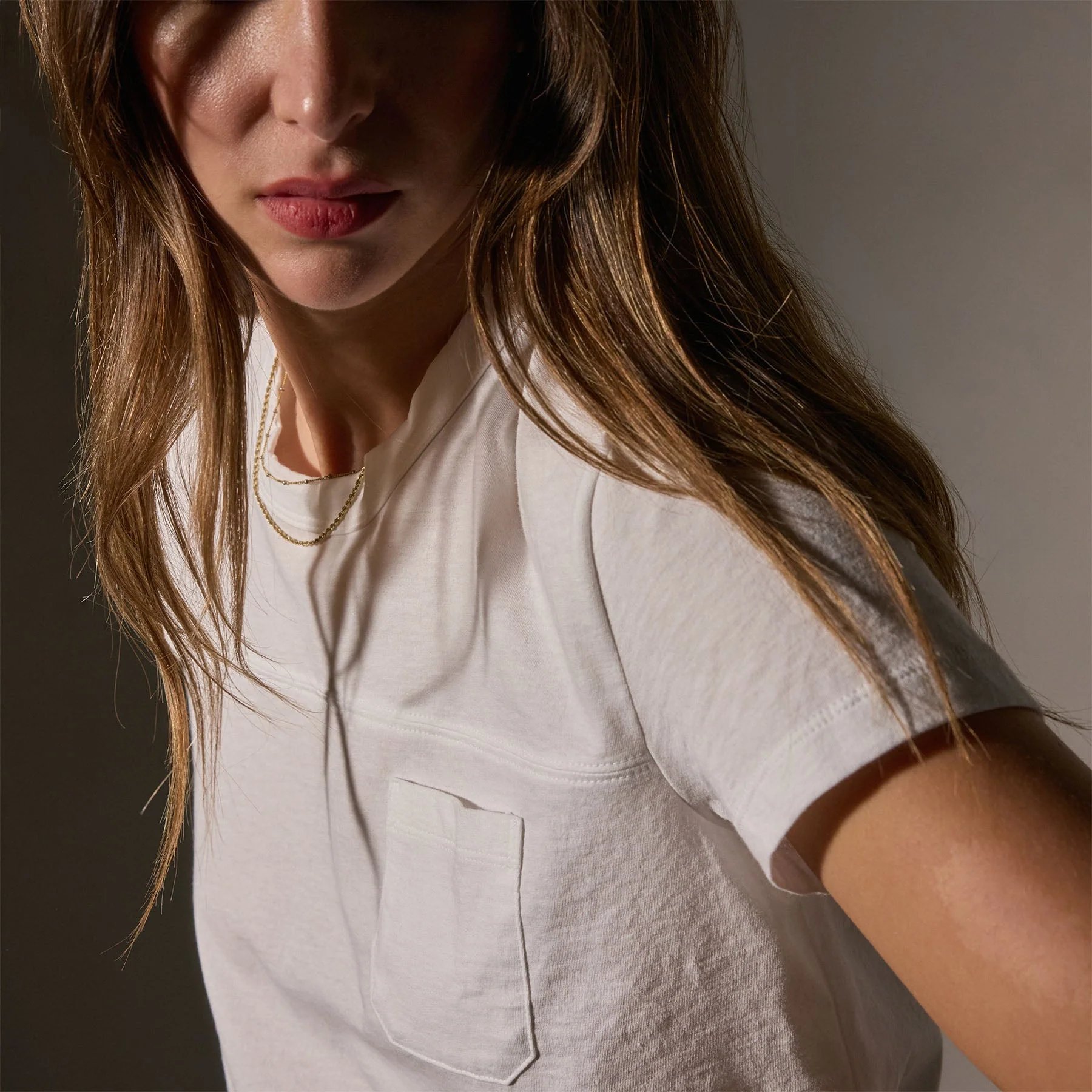 Cotton Linen Retro Pocket Tee - White - Image 2