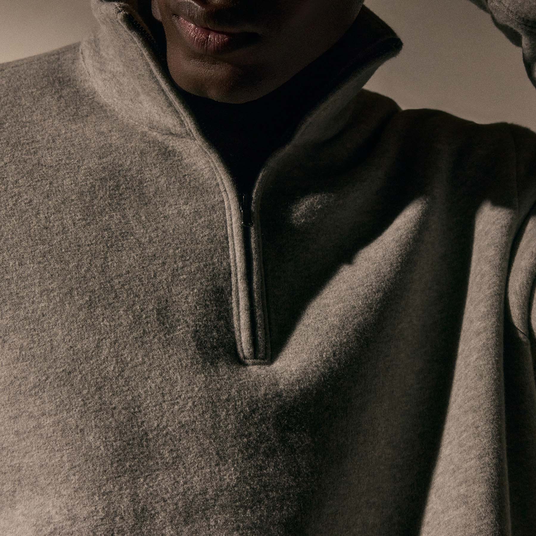Cozy Half Zip - Heather Grey - Image 3
