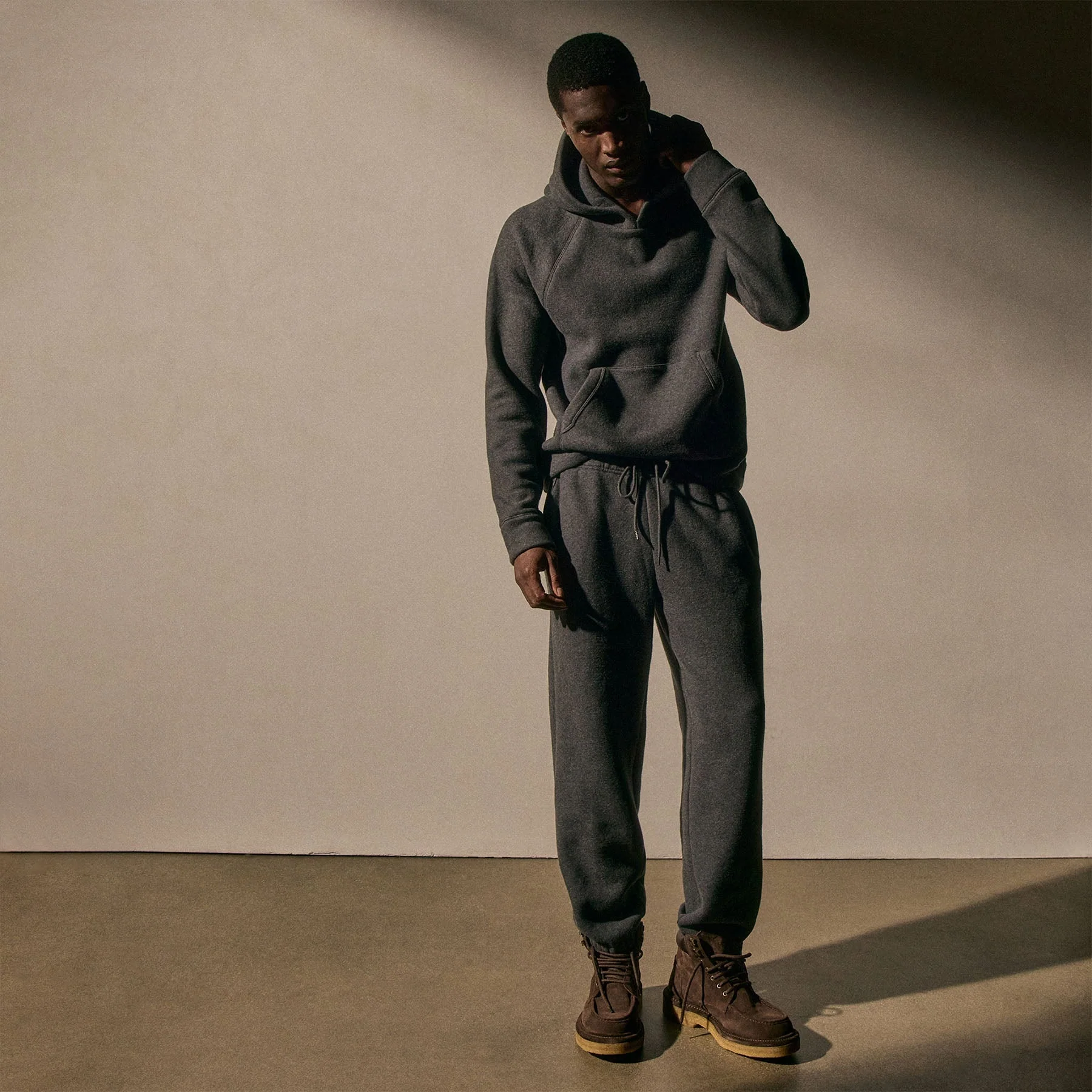 Cozy Hooded Sweatshirt - Heather Charcoal - Image 3