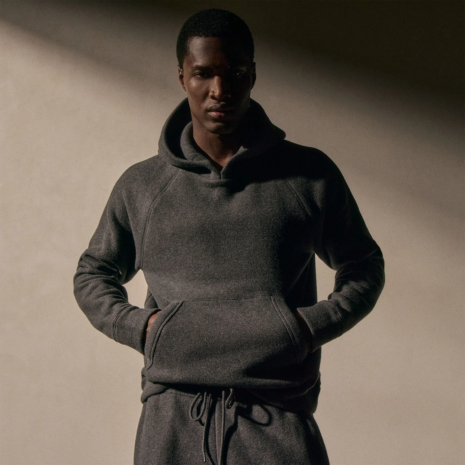 Cozy Hooded Sweatshirt - Heather Charcoal - Image 4