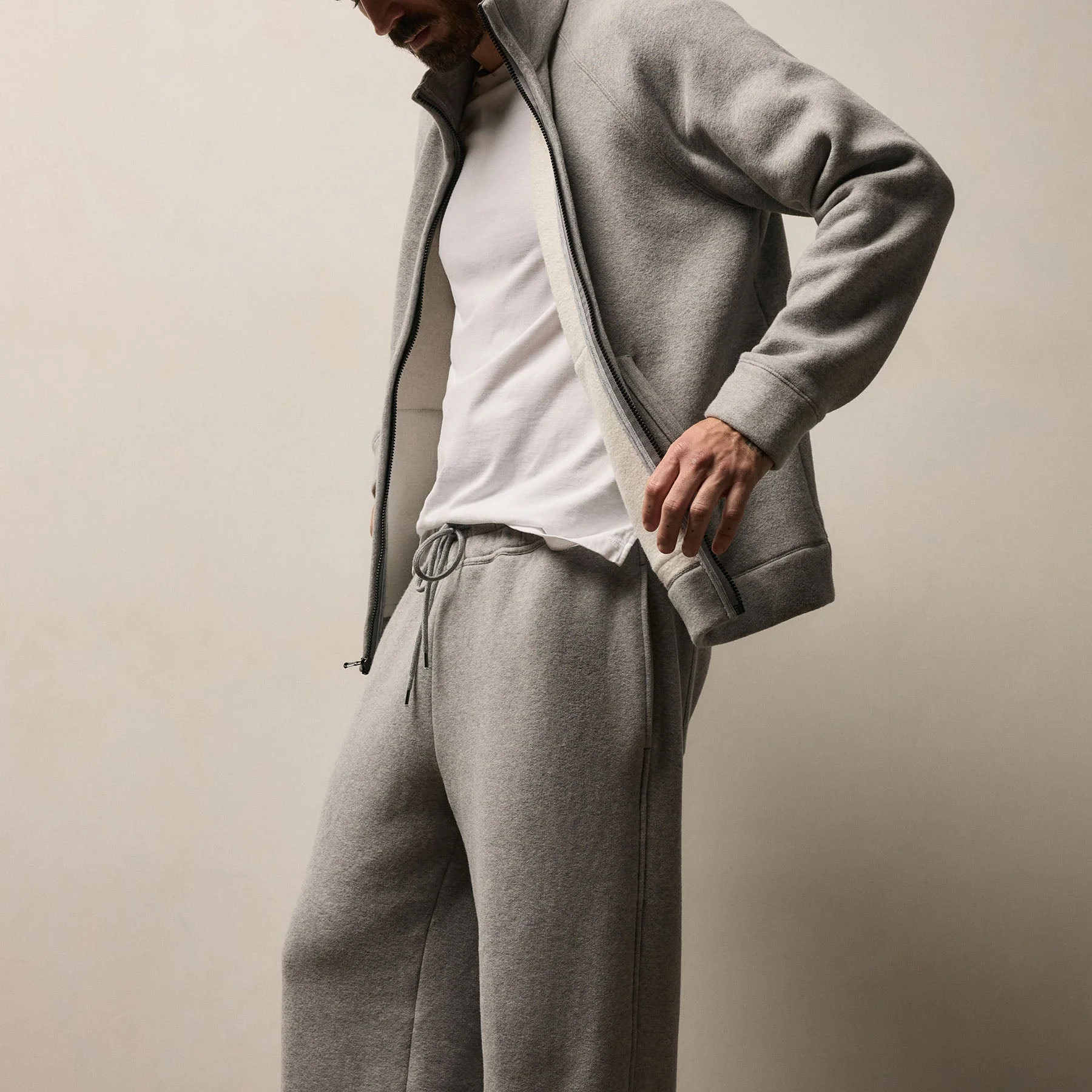 Cozy Straight Sweat Pant - Heather Grey - Image 4