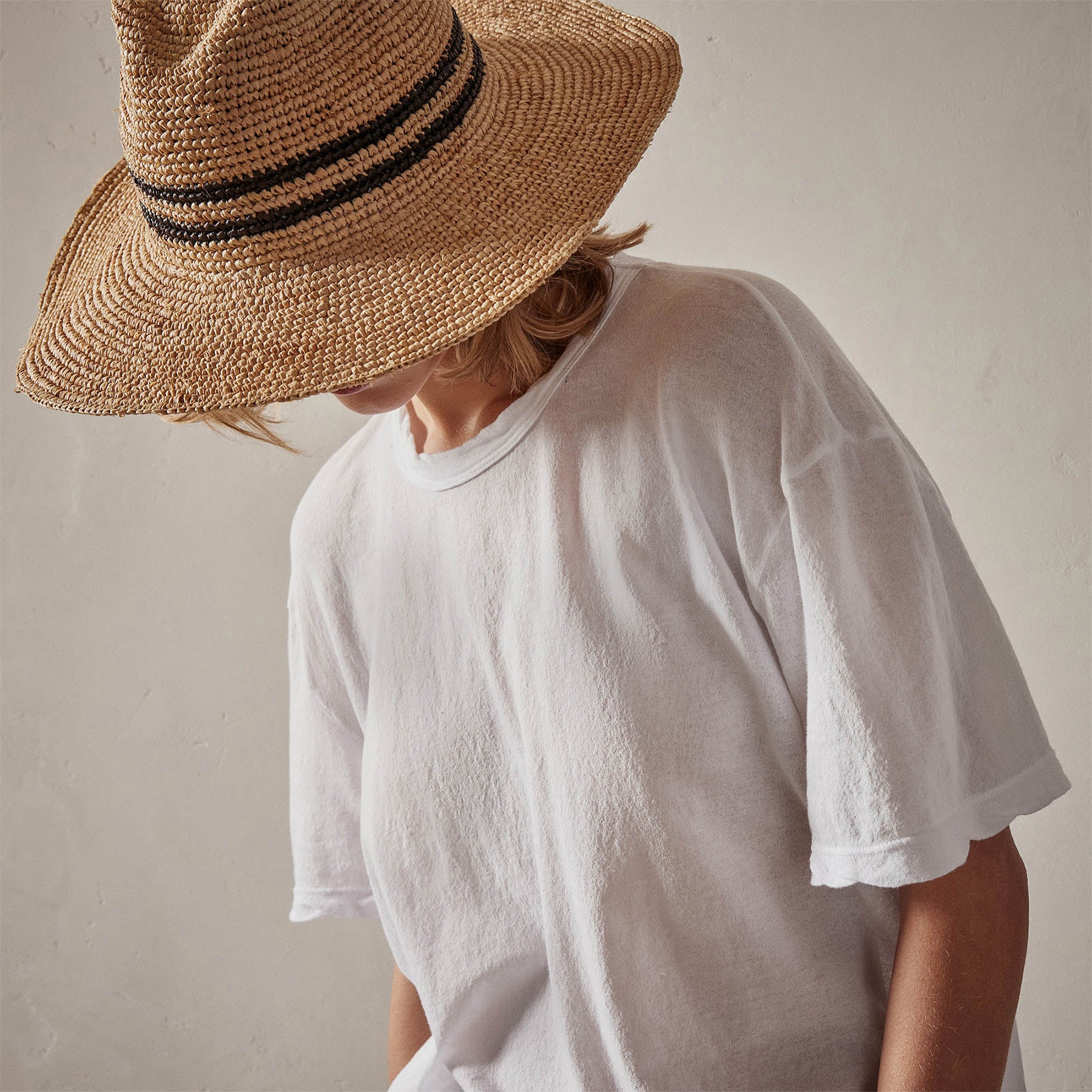 Crepe Jersey Oversized Short Sleeve Crew - White - Image 3