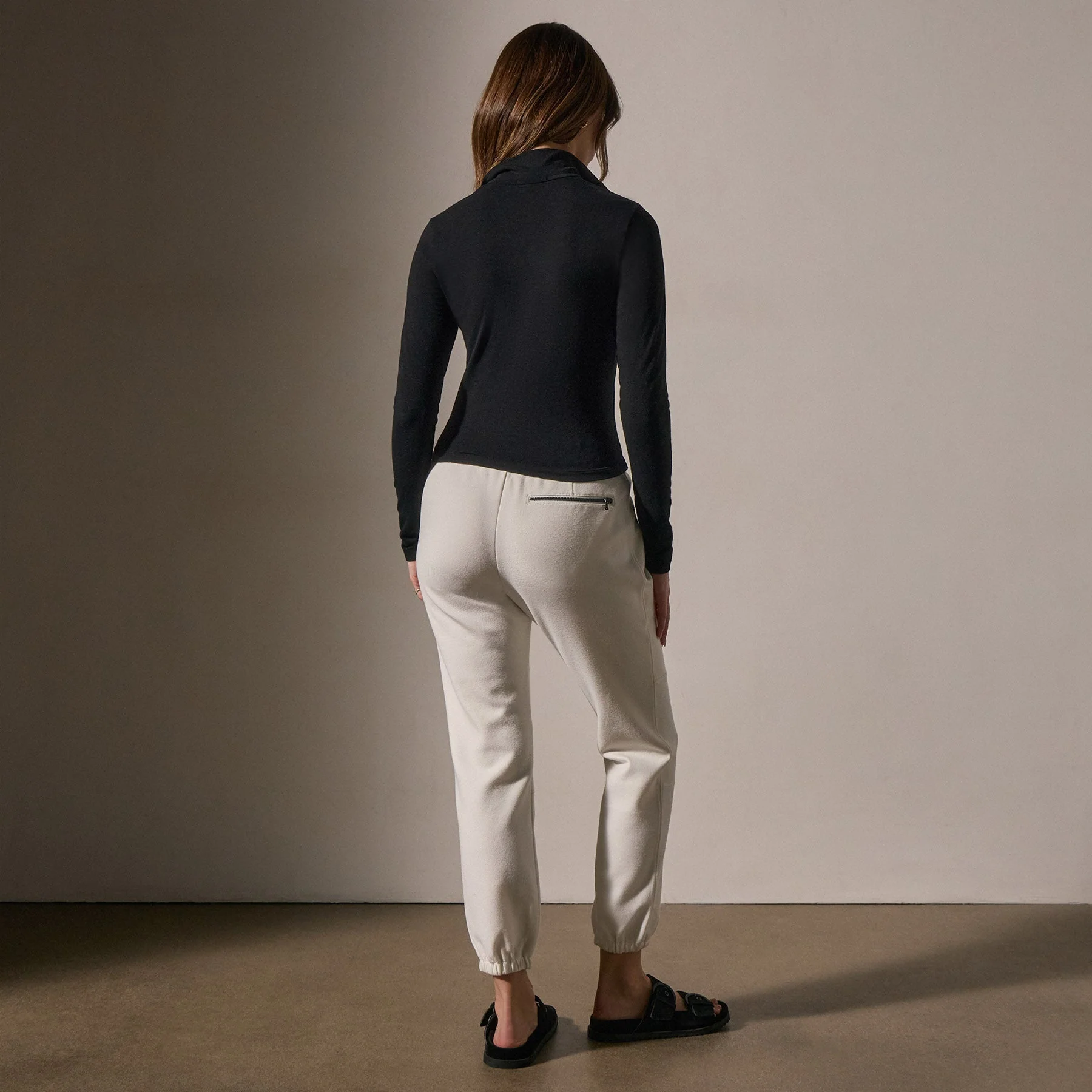 Cropped Long Sleeve Half Zip - Black - Image 4