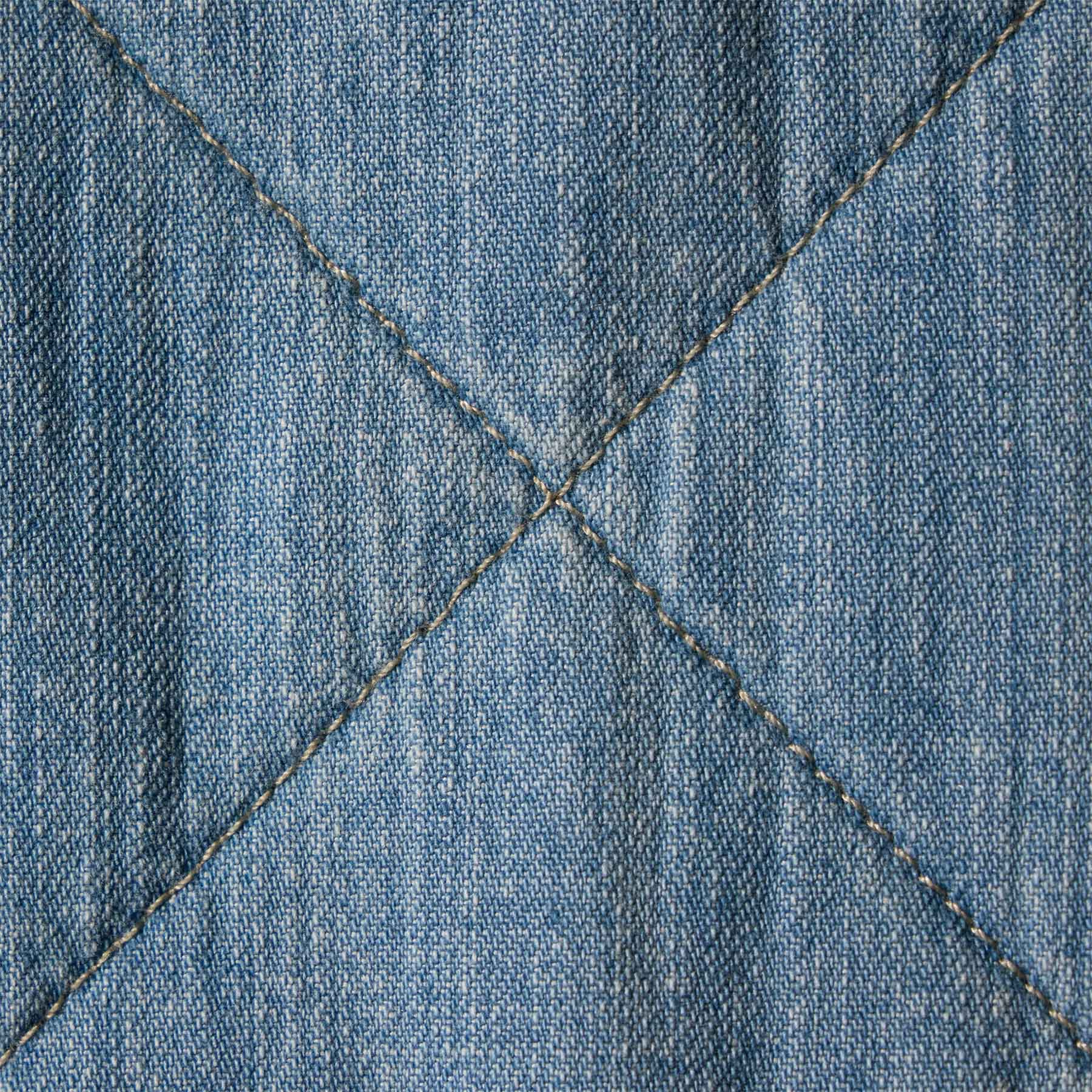 Diamond Quilted Denim Jacket - Bleach Wash - Image 5