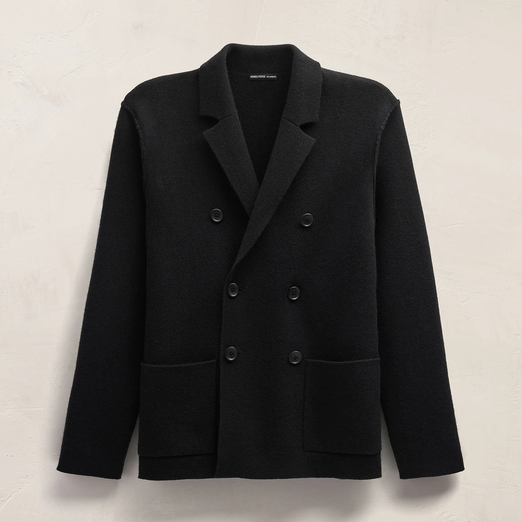 Double Breasted Cashmere Blazer - Black - Image 2