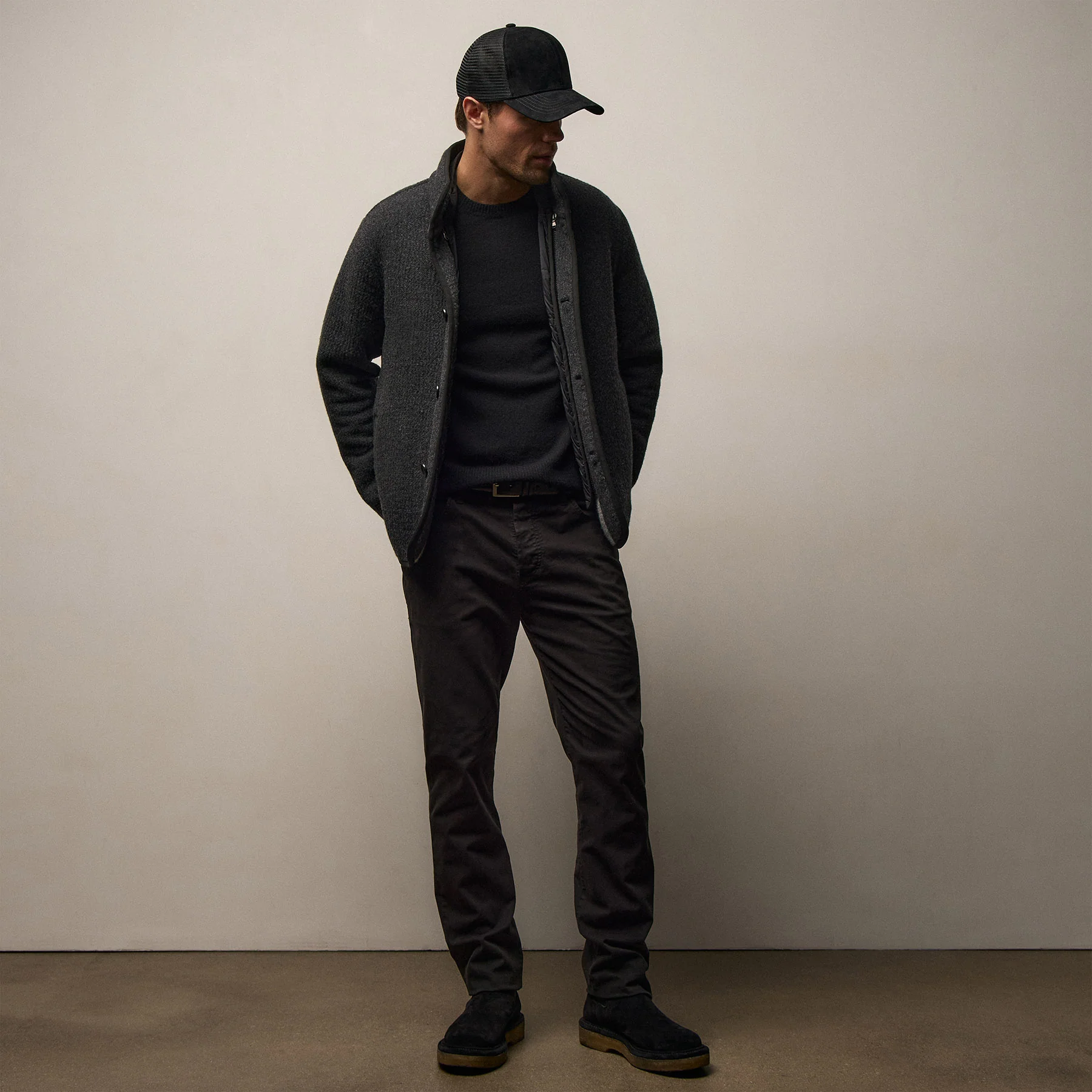 Double Faced Wool Jacket - Coal/Black - Image 4
