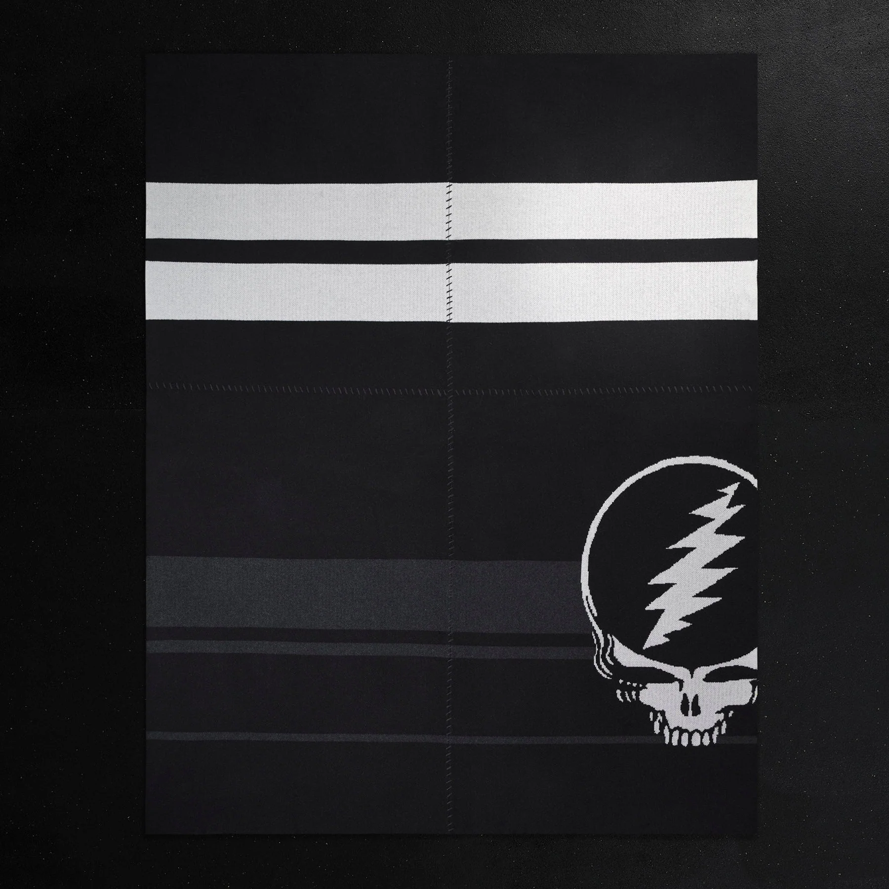 Grateful Dead Cashmere Blanket - Black/ White/Charcoal - Image 4