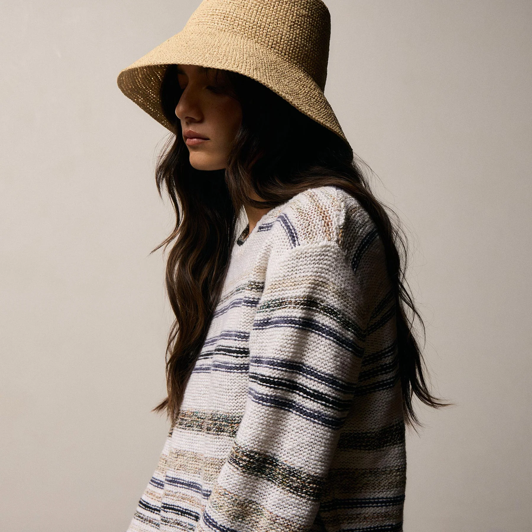 Grey Cape Multi Stripe Sweater - Neutral Multi Stripe - Image 4