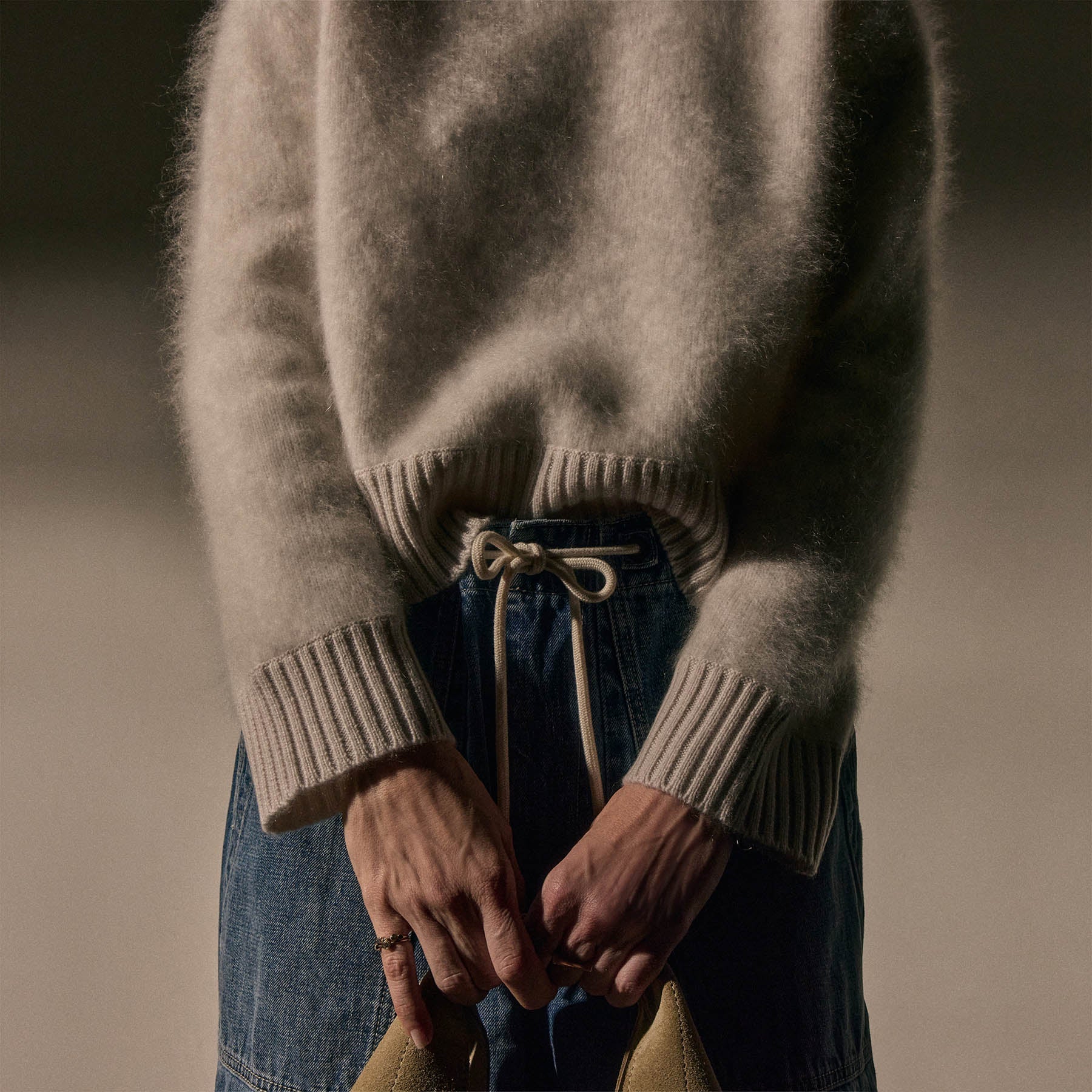 Halo Brushed Cashmere Sweater - Pearl - Image 5