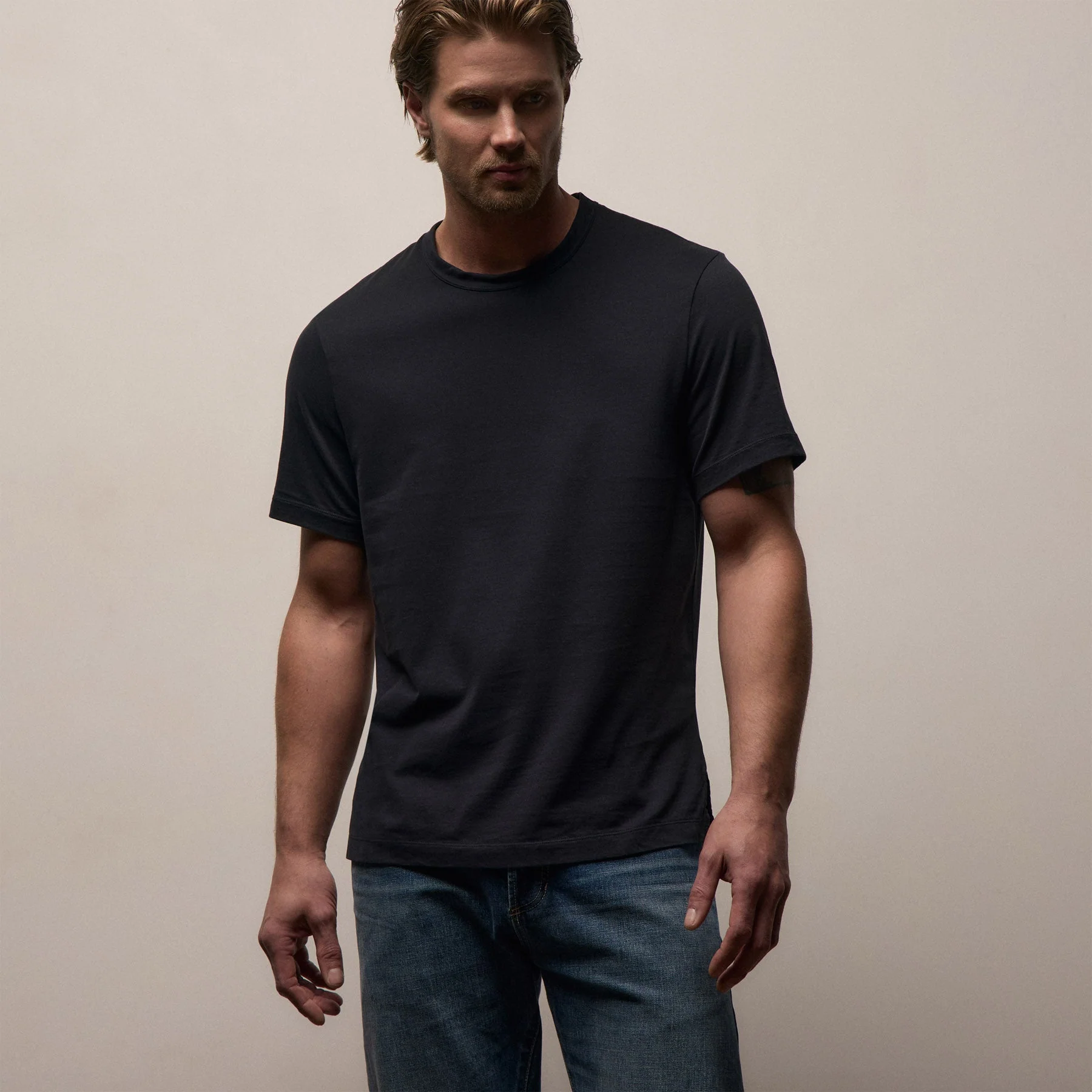 Heavy Luxe Jersey Crew - Black - Image 4