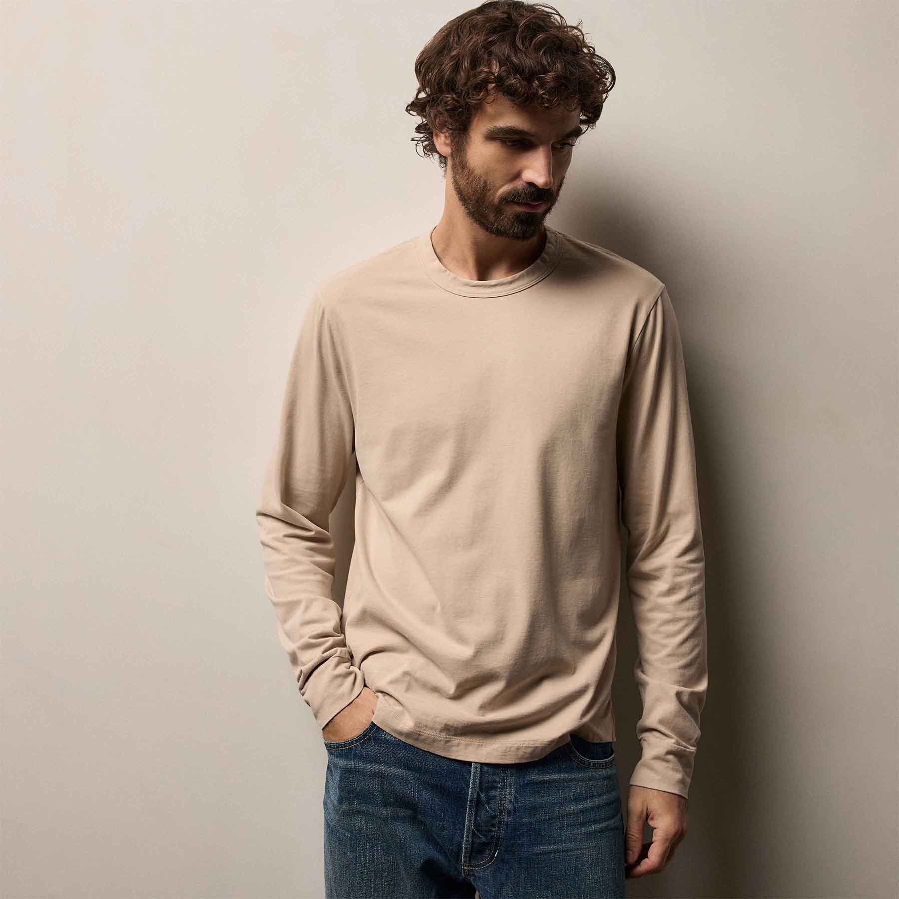 Heavy Luxe Jersey Long Sleeve - Stone - Image 4